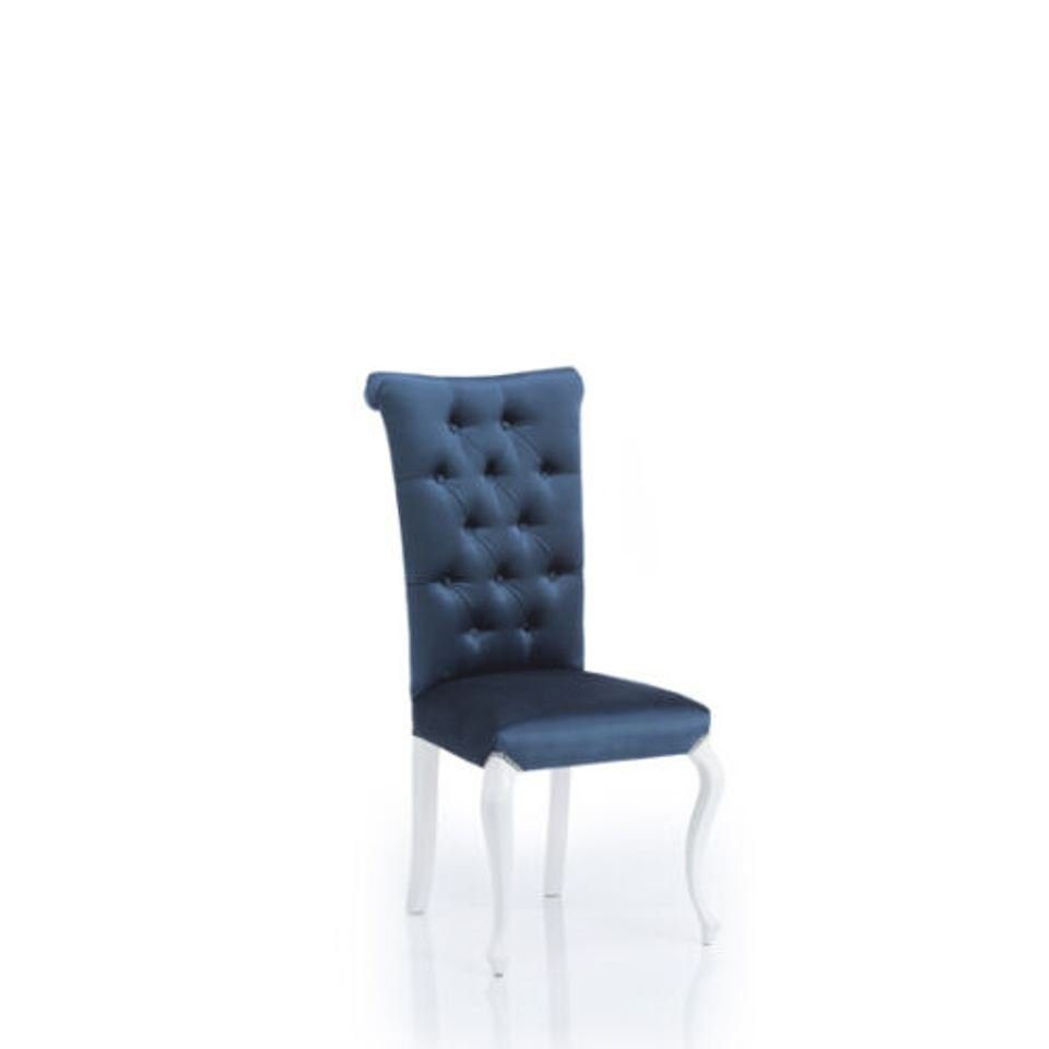 JVmoebel Holzstuhl Holz Luxus blau Stühle Klassische Lehnstuhl Bürostuhl Design Stuhl