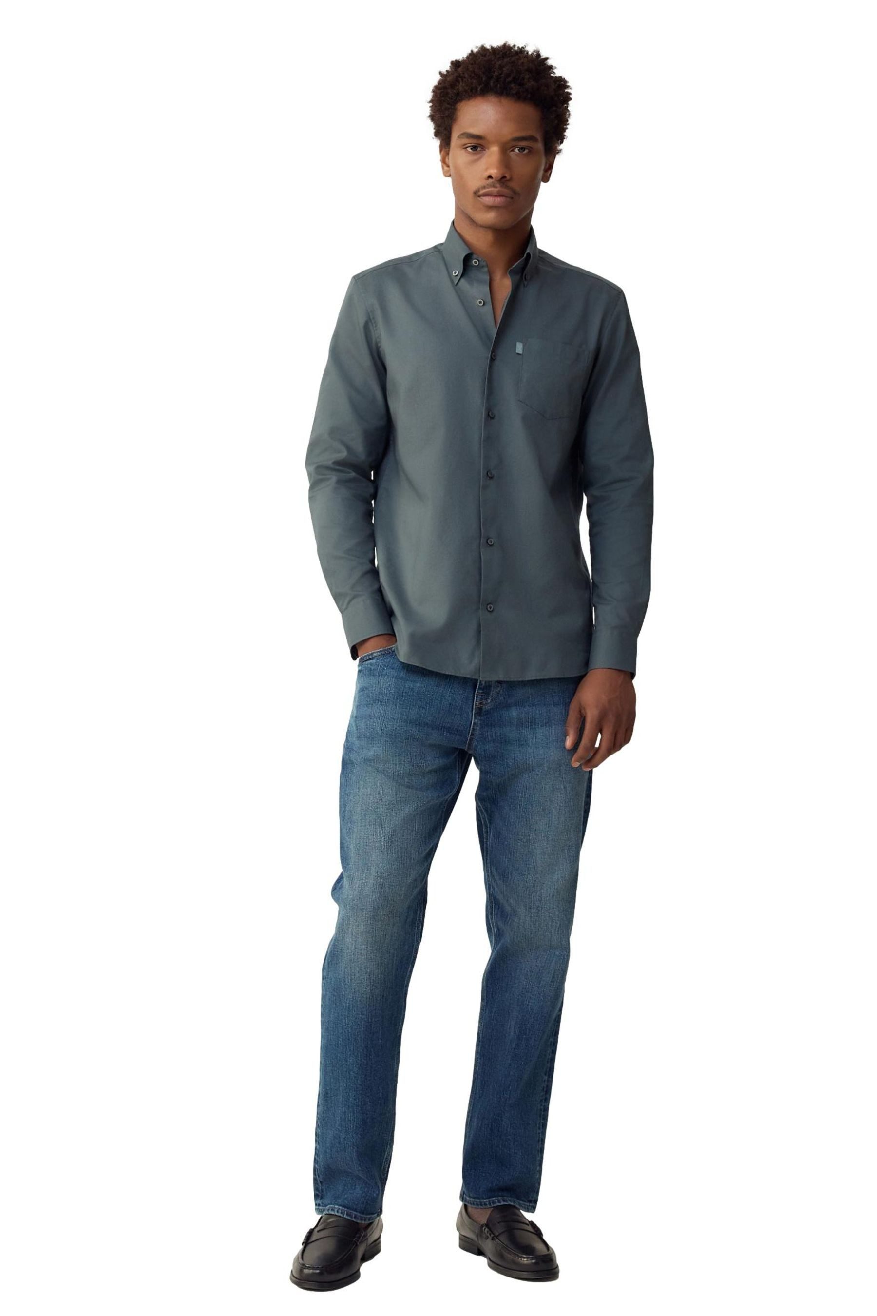 Langarmhemd Bügelleichtes Regular Fit Button-down-Oxfordhemd