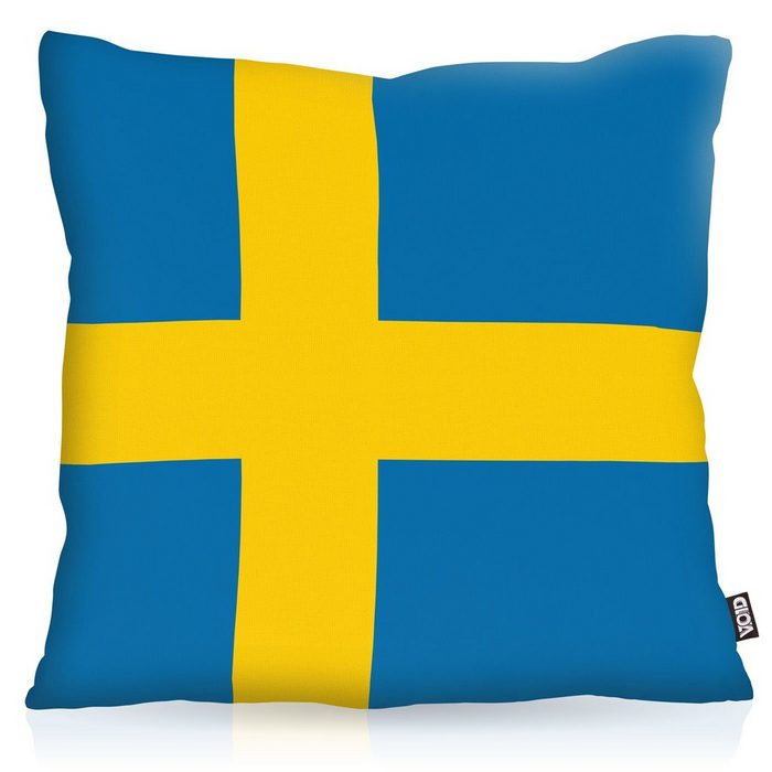 Kissenbezug VOID Sofa-Kissen Schweden Sweden Flagge Fahne Fan EM WM Fussball