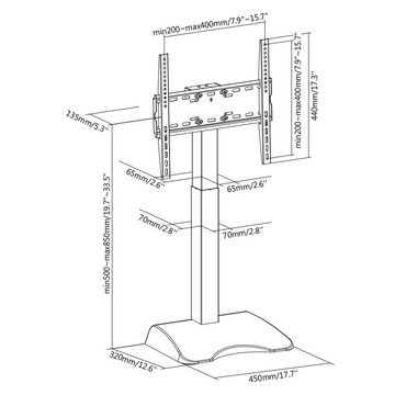 my wall HP61L TV-Standfuß, (bis 65 Zoll, Set, 2-teilig, Motorisierter, höhenverstellbarer Standfuß für Flachbildschirme)