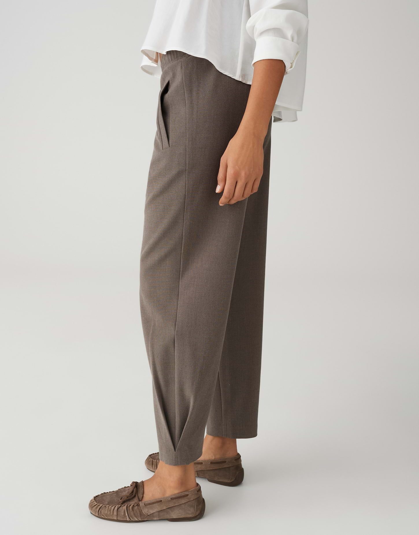 OPUS Stoffhose MYHA FLOW in feiner Mélange Optik Schmal zulaufendes Bein, weicher Griff, pflegeleicht – Bild 5 von 5