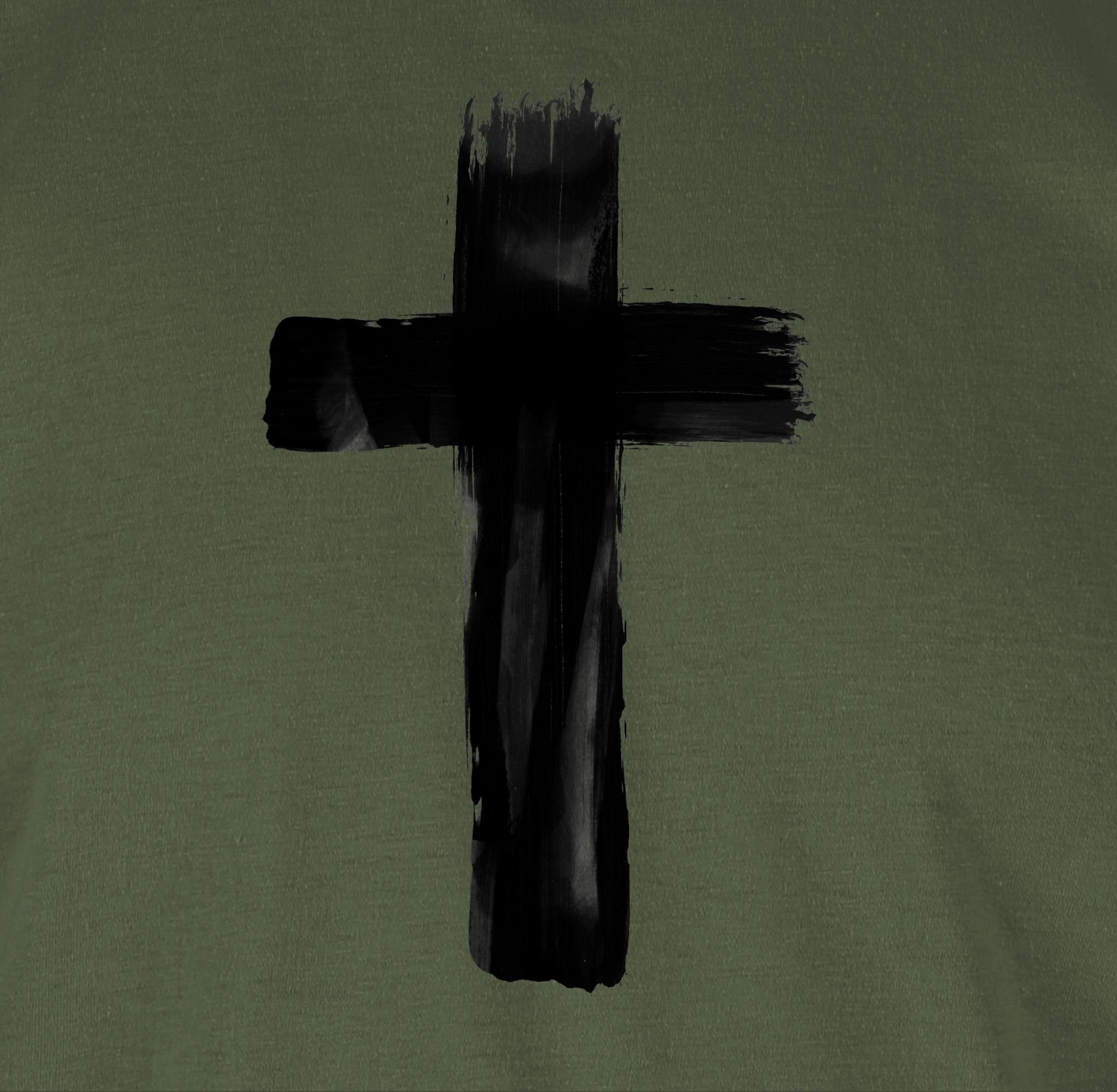Shirtracer T-Shirt Kreuz Vintage Symbol Army Outfit Zeichen und 3 Grün