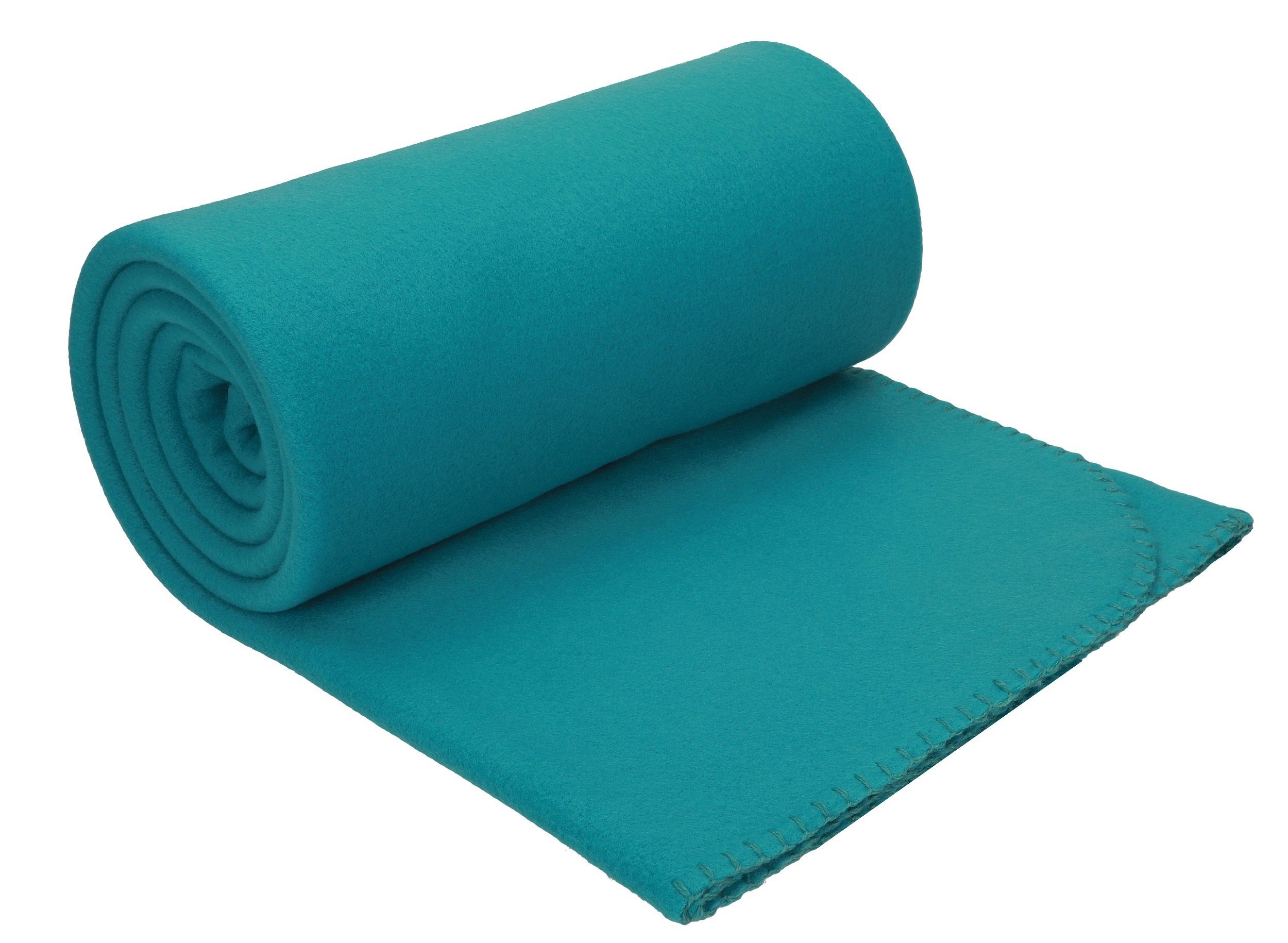 Wohndecke Luxus Fleecedecke Kuscheldecke Größe 130x170 cm Farbe petrol, Betz, 180 g/m²
