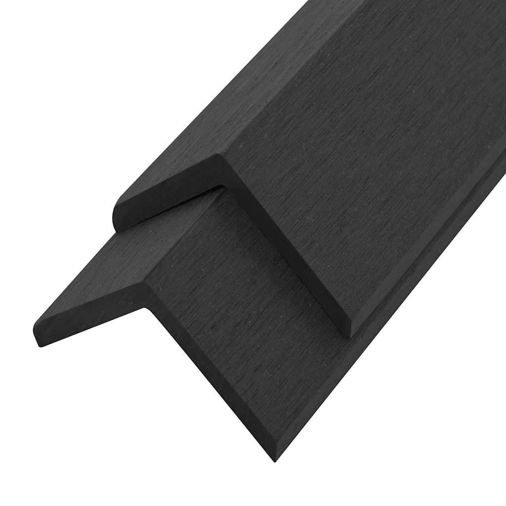 vidaXL Klickfliesen-Eckleiste Winkelleisten 5 Stk. WPC 170 cm Schwarz, 1 St.
