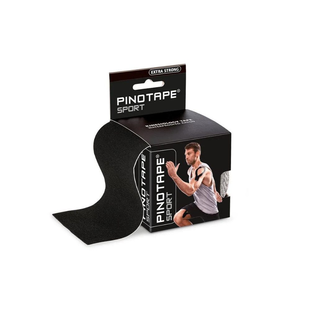 Pino Kinesiologie-Tape Pinotape Sport Kinesiologie Tape Schwarz 7,5 cm x 5 m - XL (1-St)