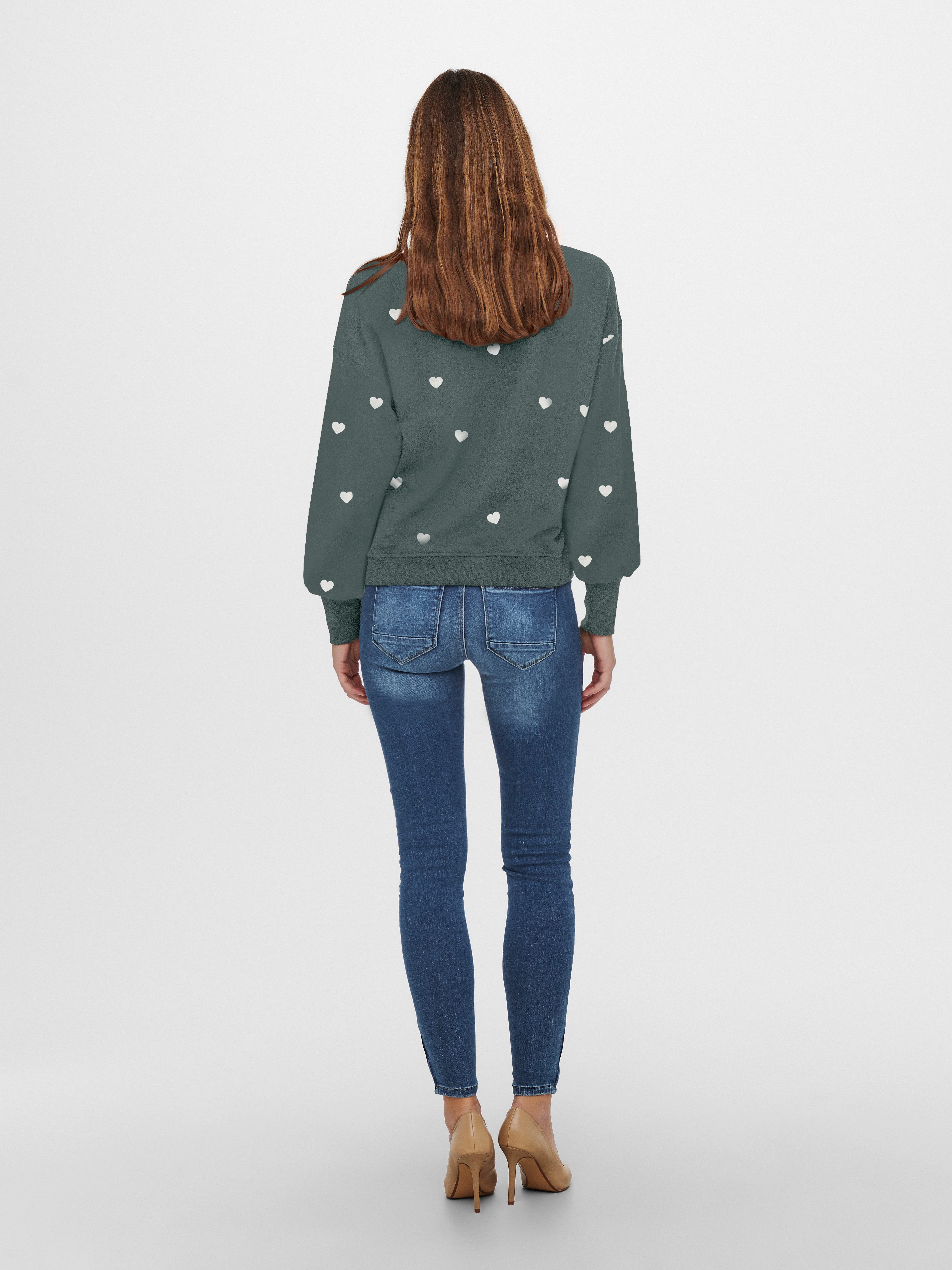 ONLY Sweatshirt ONLBROOKE L/S O-NECK FLOWER SWT Baumwollmischung, regular fit – Bild 4 von 4