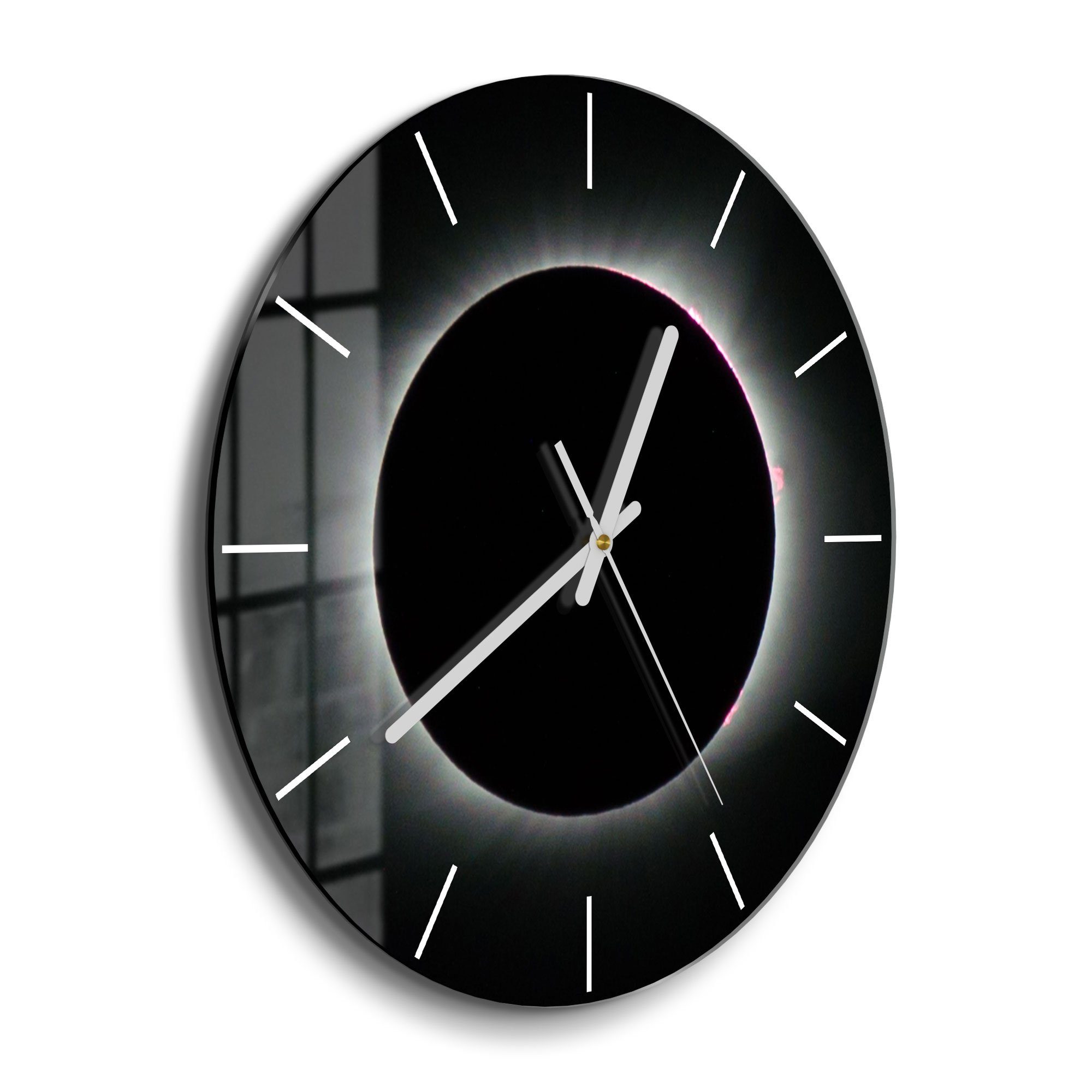DEQORI Wanduhr 'Sonnenfinsternis' (Glas Glasuhr modern günstig online kaufen