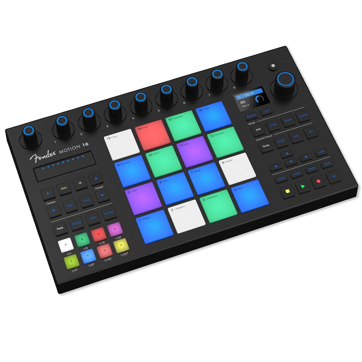 Fender Fender Studio Performance-Controller Motion 16 Digitales Aufnahmegerät (Performance-Controller 16 RGB-polyphone FATAR-Touchpads)