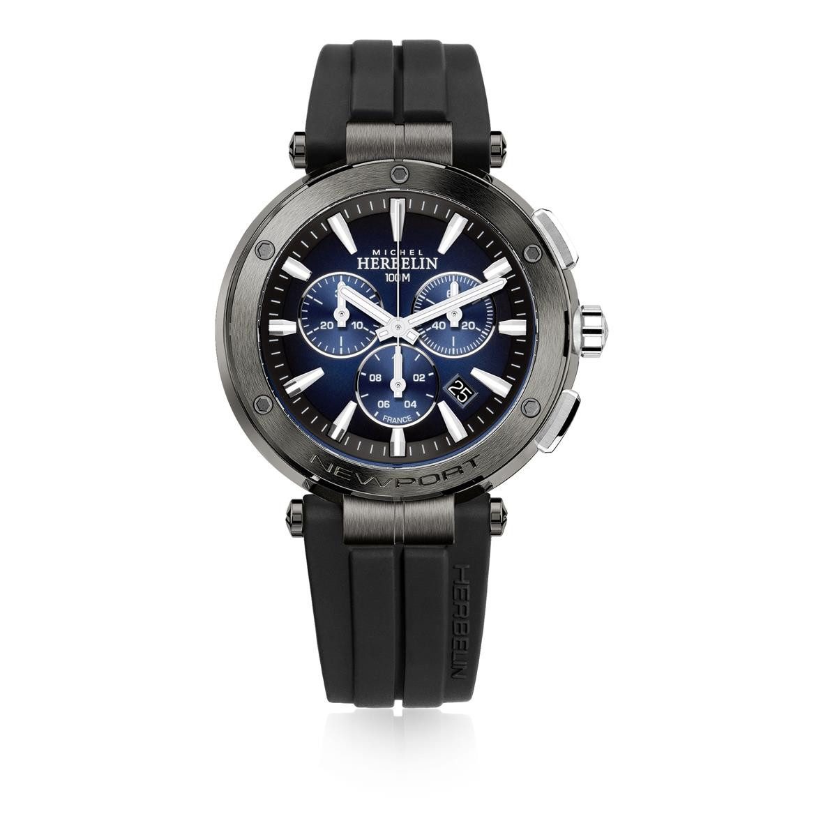 Chronograph Michel Herbelin Herrenarmbanduhr Chronograph Newport 37688/GA35CA