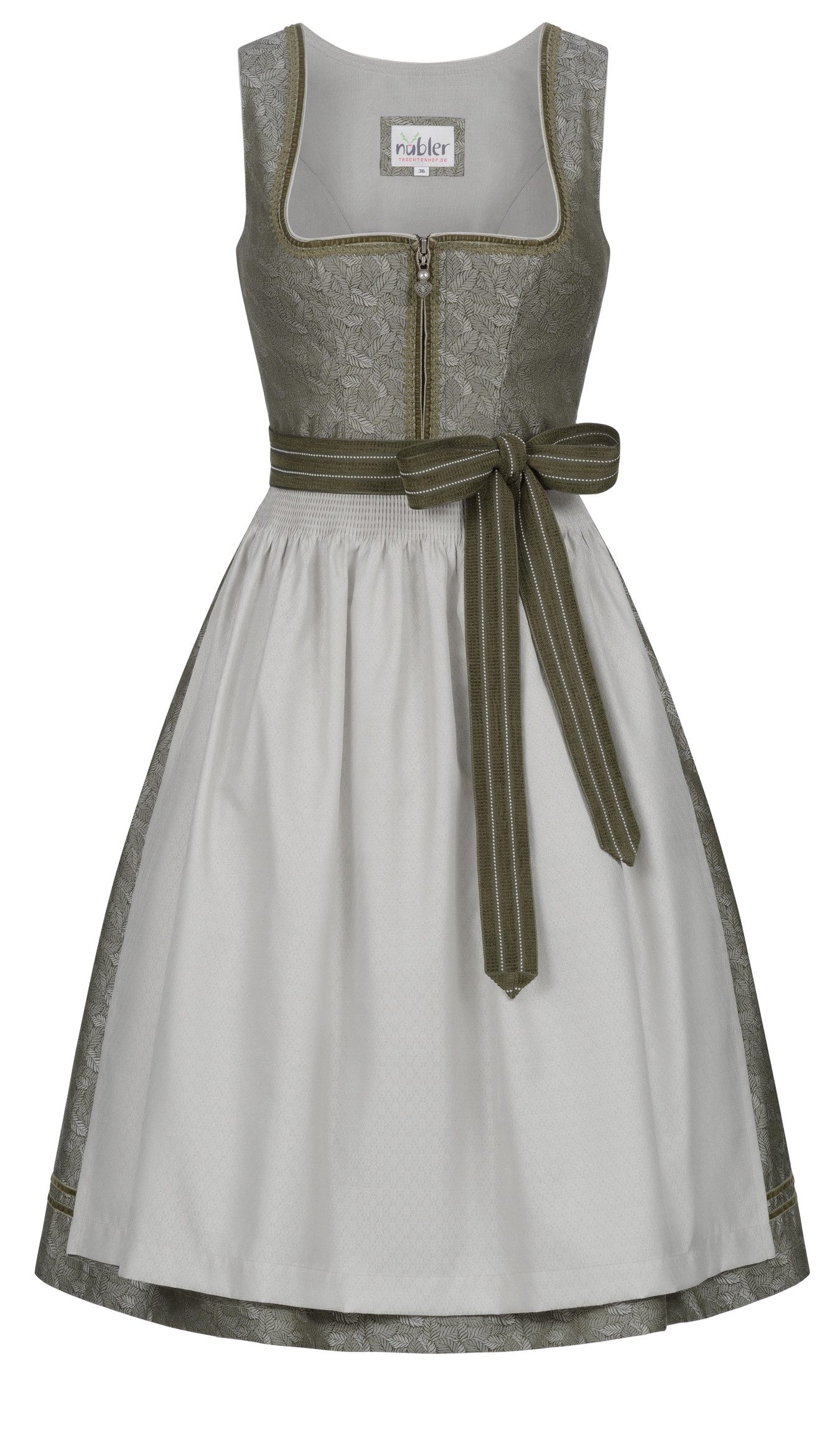 Trachtenkleid Midi Dirndl Gabriela in Oliv von Nübler