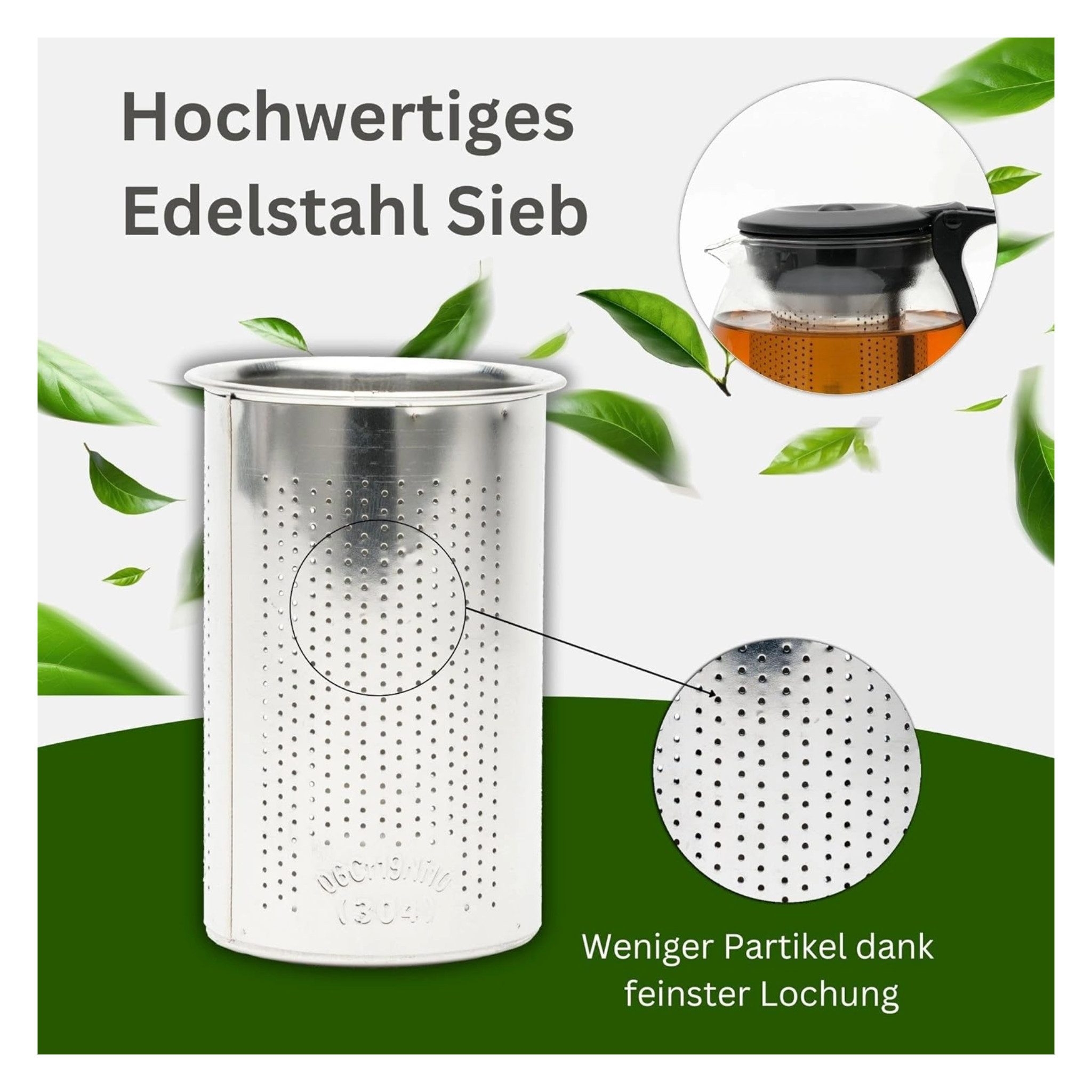 Nordic Schiller Teekanne NORDIC SCHILLER Teekanne Glas mit Deckel/Siebeinsatz Edelstahl 1700ml – Bild 3 von 3