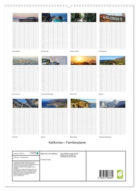 CALVENDO Wandkalender Kalifornien - Familienplaner 2023 (Premium, hochwertiger DIN A2 Wandkalender 2023, Kunstdruck in Hochglanz)
