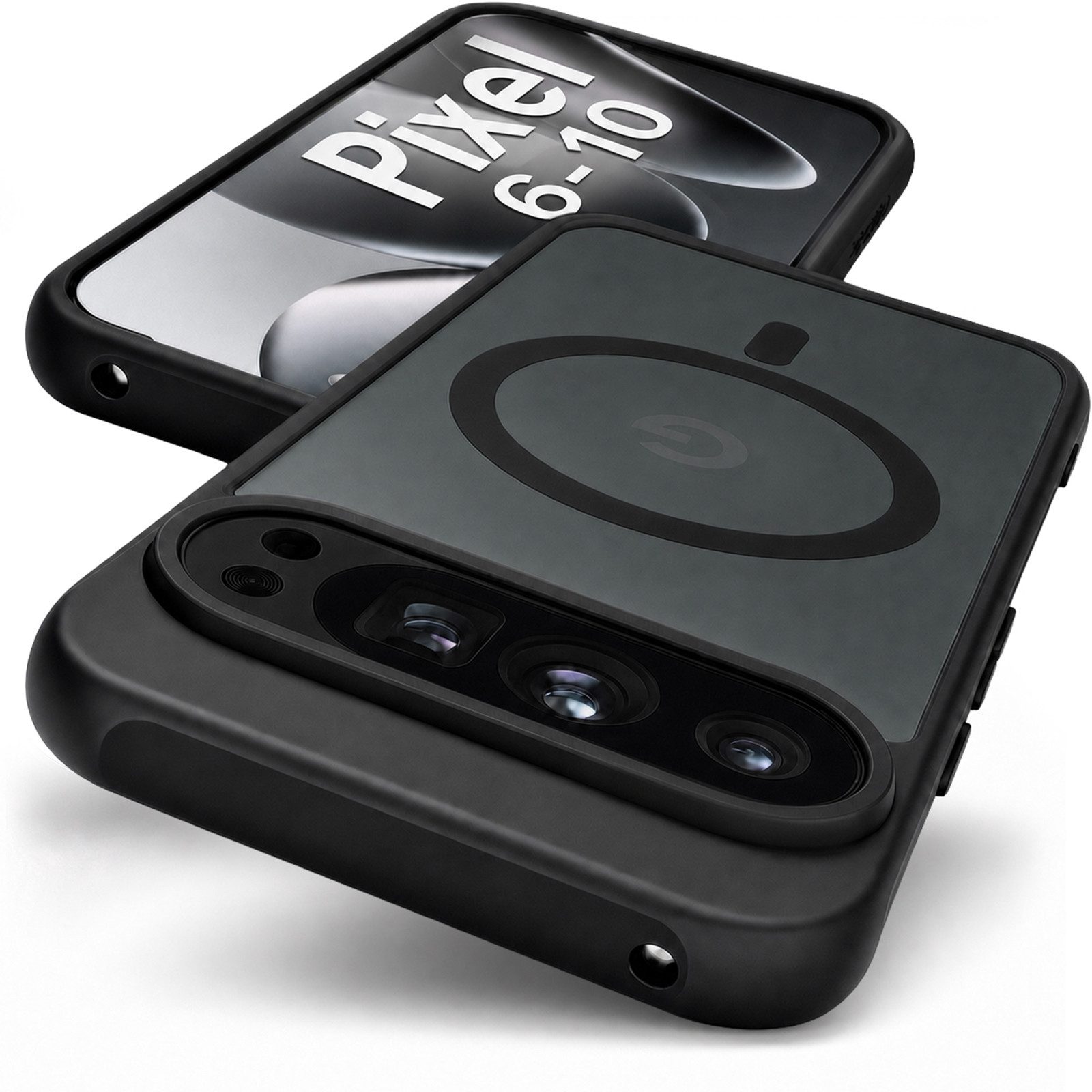 GreenHec Handyhülle Hülle Google Pixel 10 9 8 7 6 Pro XL MagSafe Case 9a 10a Magnet Schutz 7 Zoll, Cover Schwarz Magnetisch Handyhülle Pixelsnap Black Stoßfest Dünn Matt