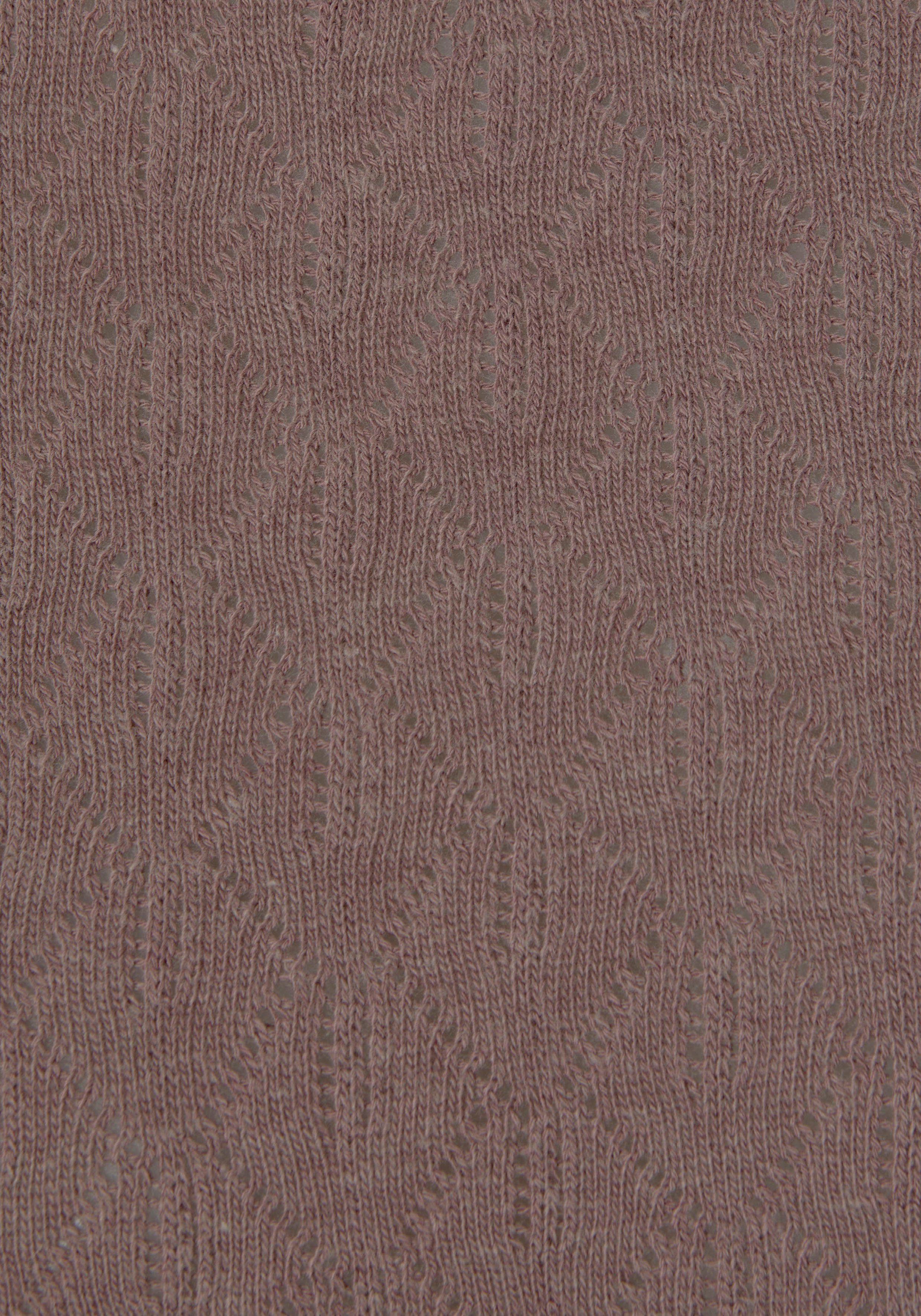 Vivance by Lascana Langarmshirt mit modischem Ajour-Muster Sommershirt aus leichtem Baumwollstrick