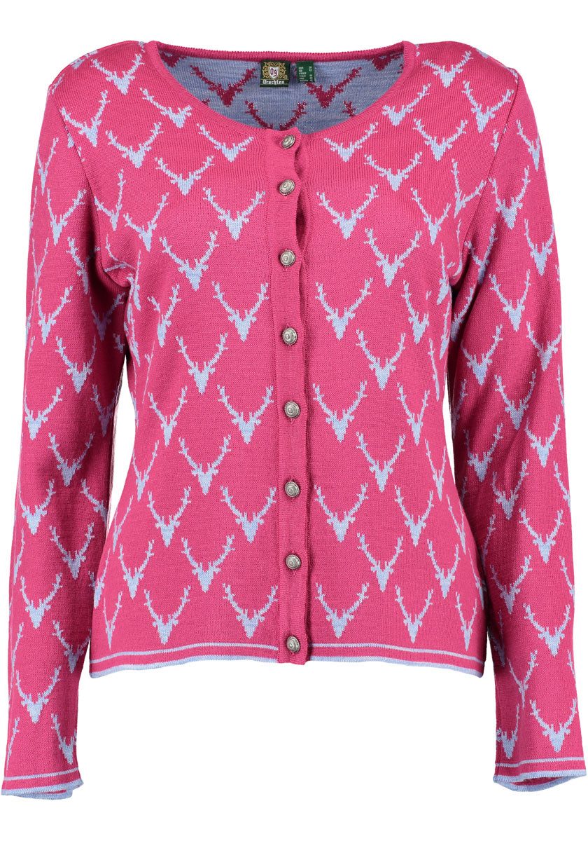 OS Trachten Strickjacke Wilumi Tailliert, lang geschnitten, Rundhals, Allov günstig online kaufen