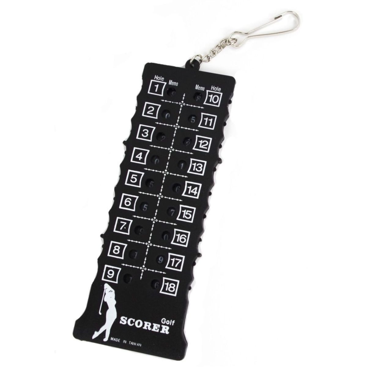Spielstandsanzeige Golf Punktezähler für 18-Löcher aus Kunststoff in Schwarz Holes Scorer (1-St), inkl. Aufhängung
