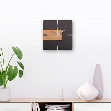 Kreative Feder Wanduhr Designer-Wanduhr „Modern Style“ aus Holz (ohne Ticken; Funk- oder Quarzuhrwerk; elegant, außergewöhnlich, modern)