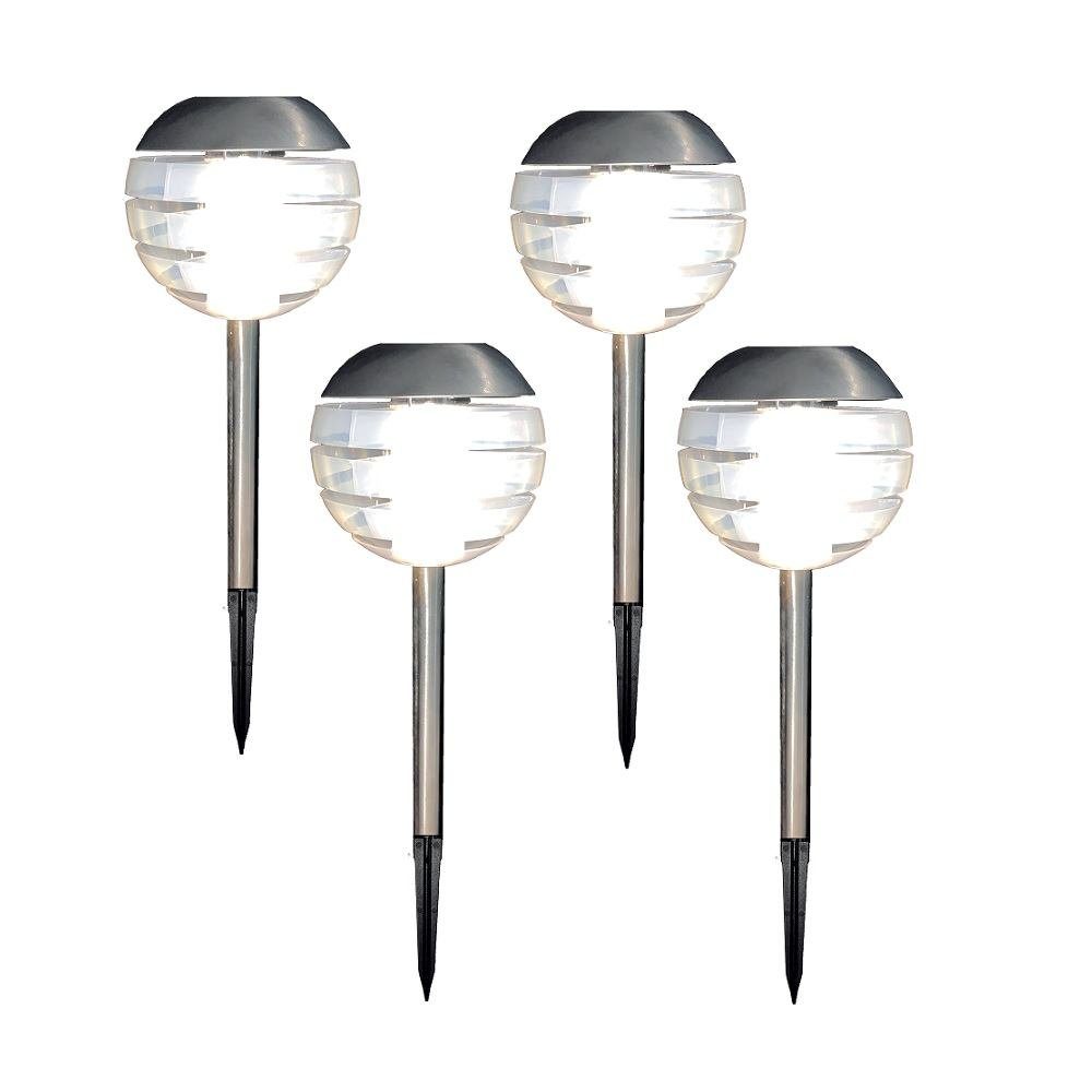 Seasonals LED Solarleuchte 1025 LED Solarstäbe "Ufo" warmweiß 4er Set silber