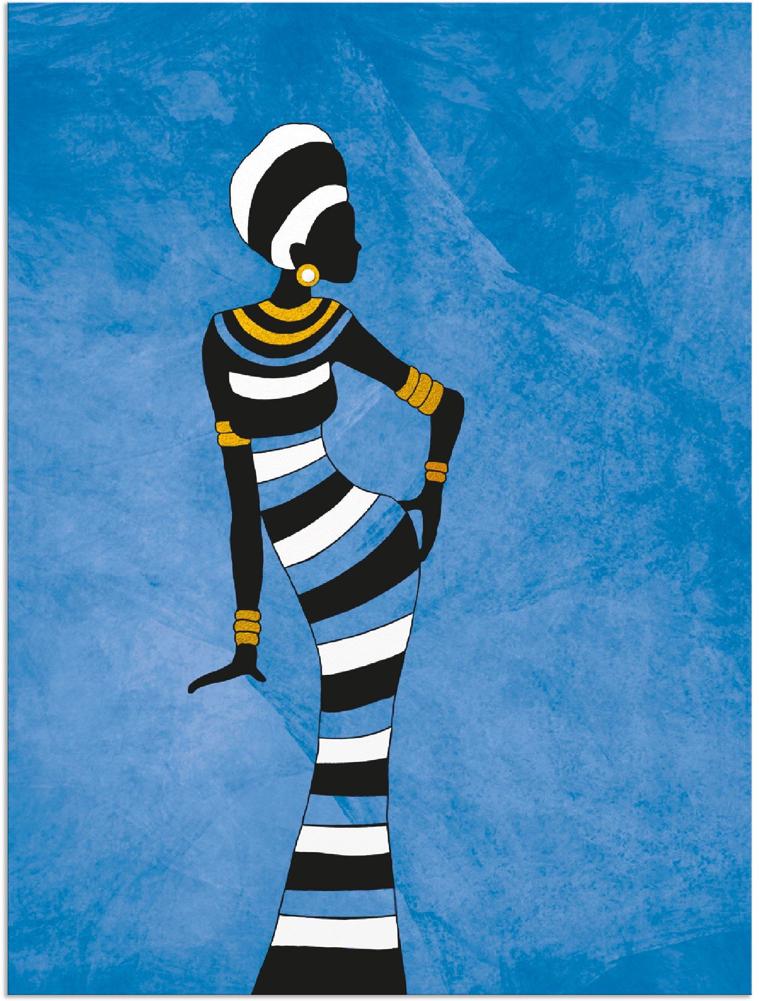 Leinwandbild, versch. Frau Poster Größen Afrikanische in Artland Alubild, Wandaufkleber als Frau, St), (1 oder Wandbild