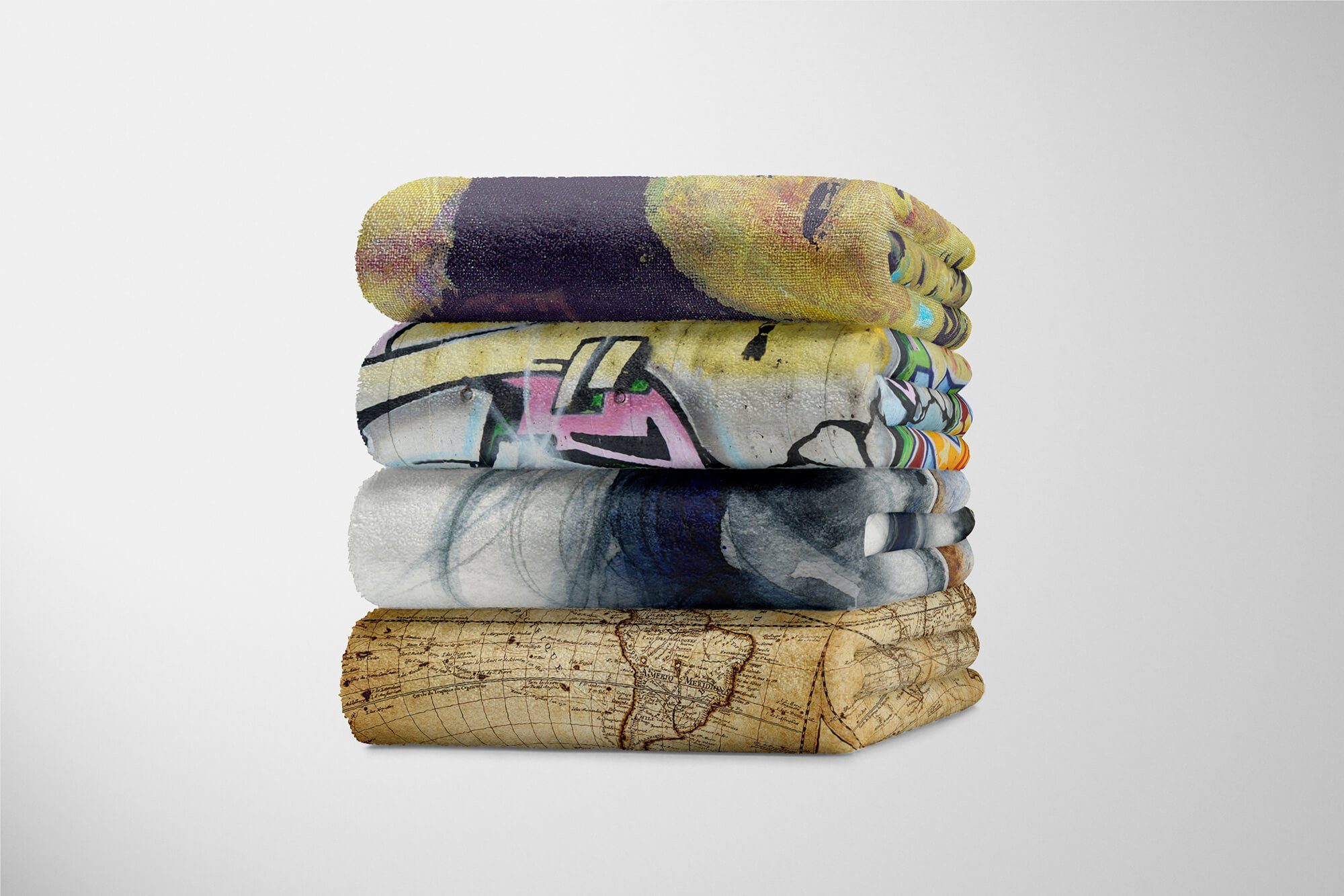 (1-St), Fotomotiv Handtuch Saunatuch Baumwolle-Polyester-Mix Frauen schönes Art Strandhandtuch mit Handtücher Handtuch Por, Sinus Kuscheldecke