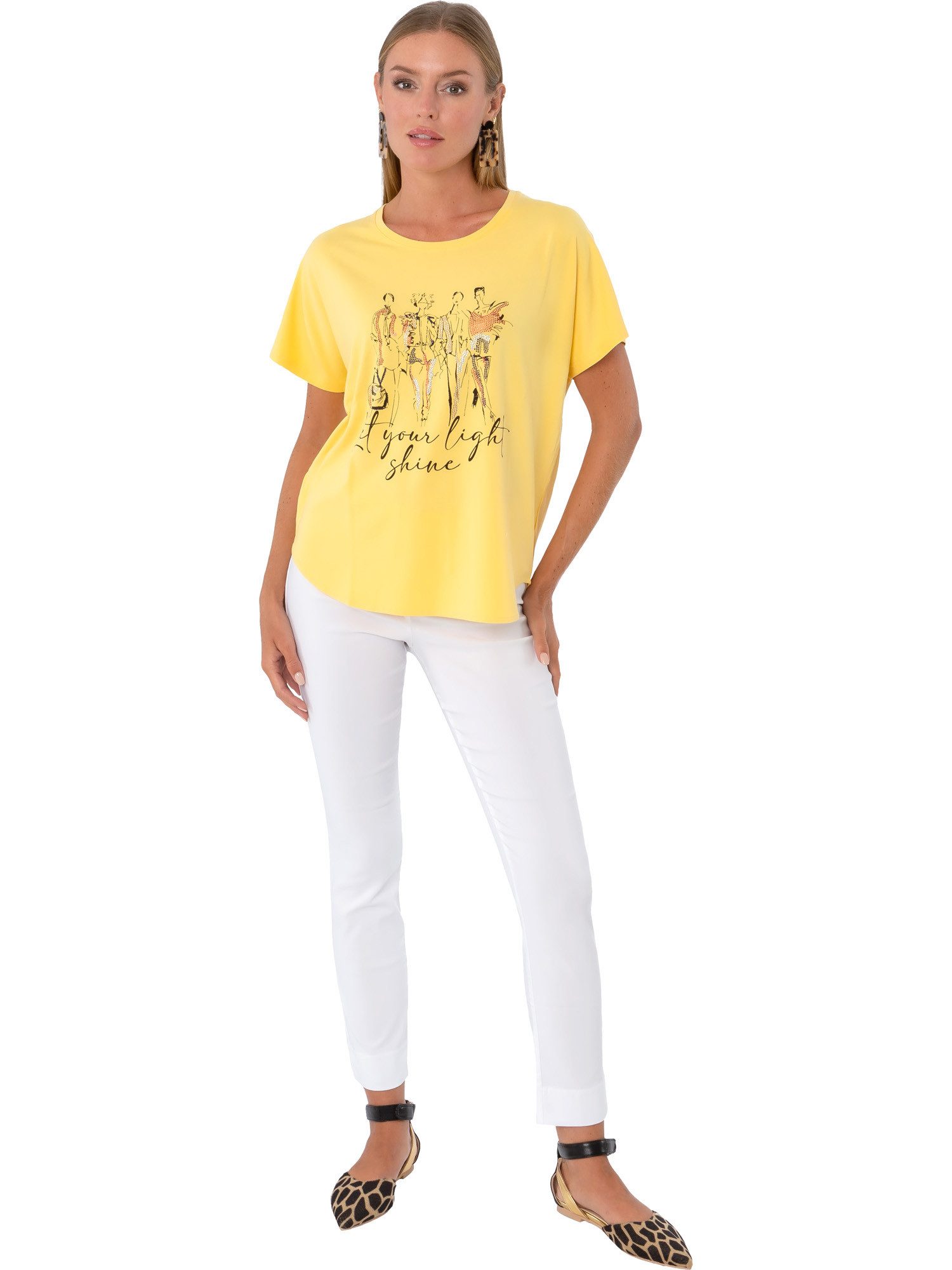 Estefania for woman Rundhalsshirt 194-1224, mit überschnittenen Ärmeln und günstig online kaufen