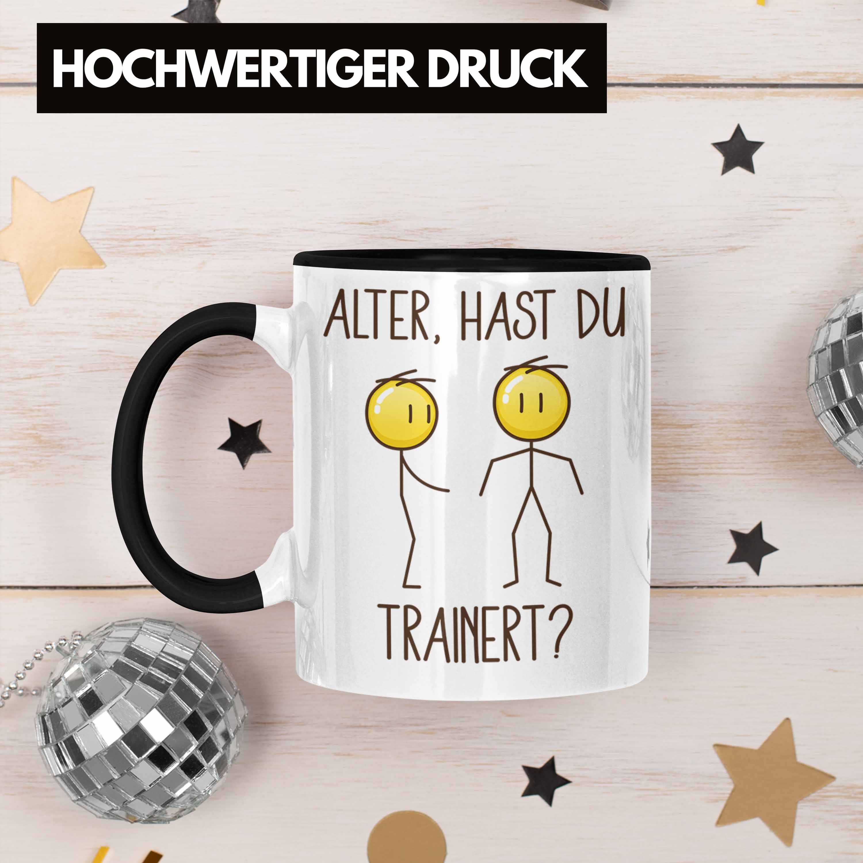 Trendation Tasse Trendation - Hast Du Trainiert Tasse Geschenk Fitness Lustiges Bodybui