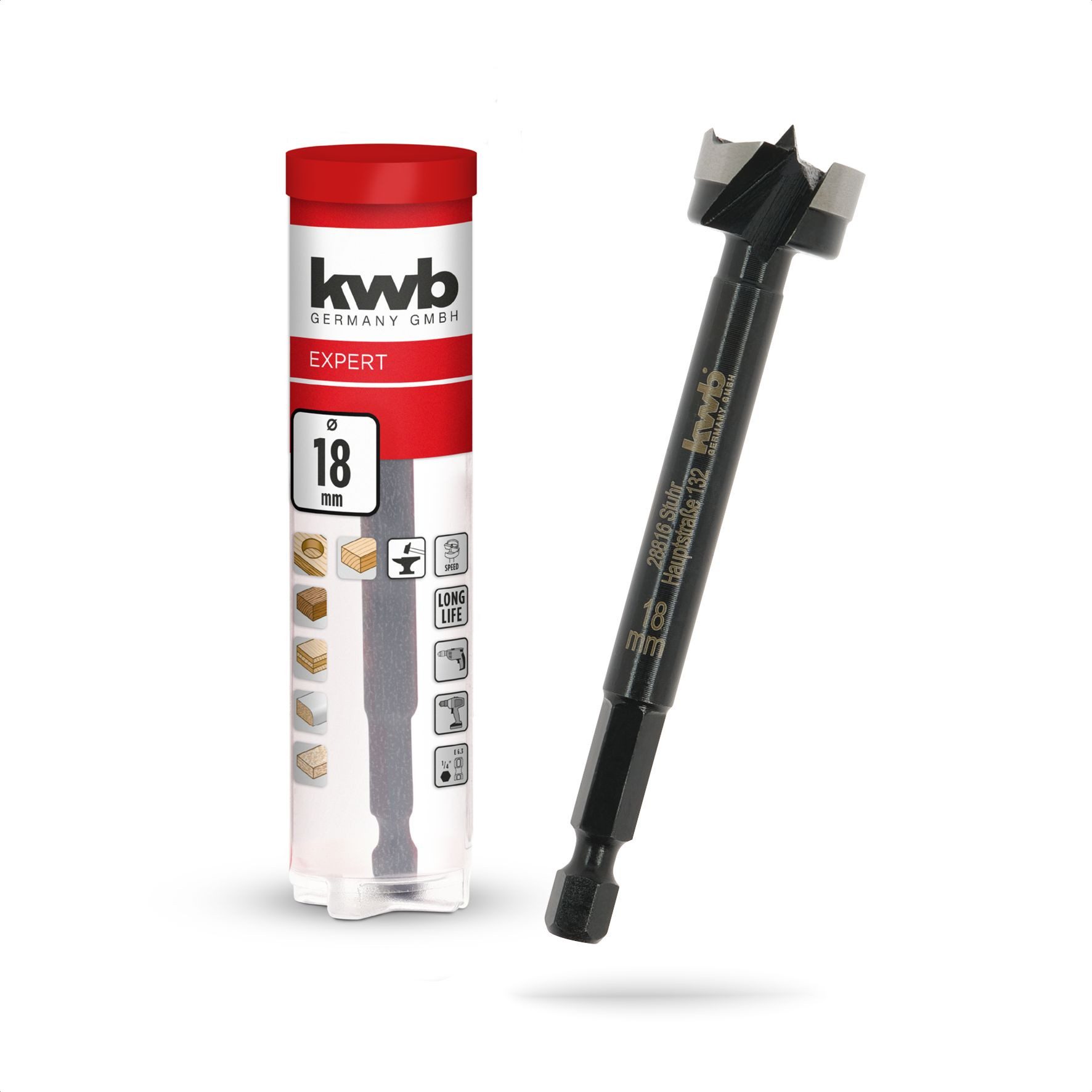 kwb Bohrer- und Bit-Set kwb Forstnerbohrer, Ø 18 mm, Topfbohrer (für Holz, geschmiedeter Bohrk, kwb Forstnerbohrer, Ø 18 mm, Topfbohrer (für Holz, geschmiedeter Bohrk