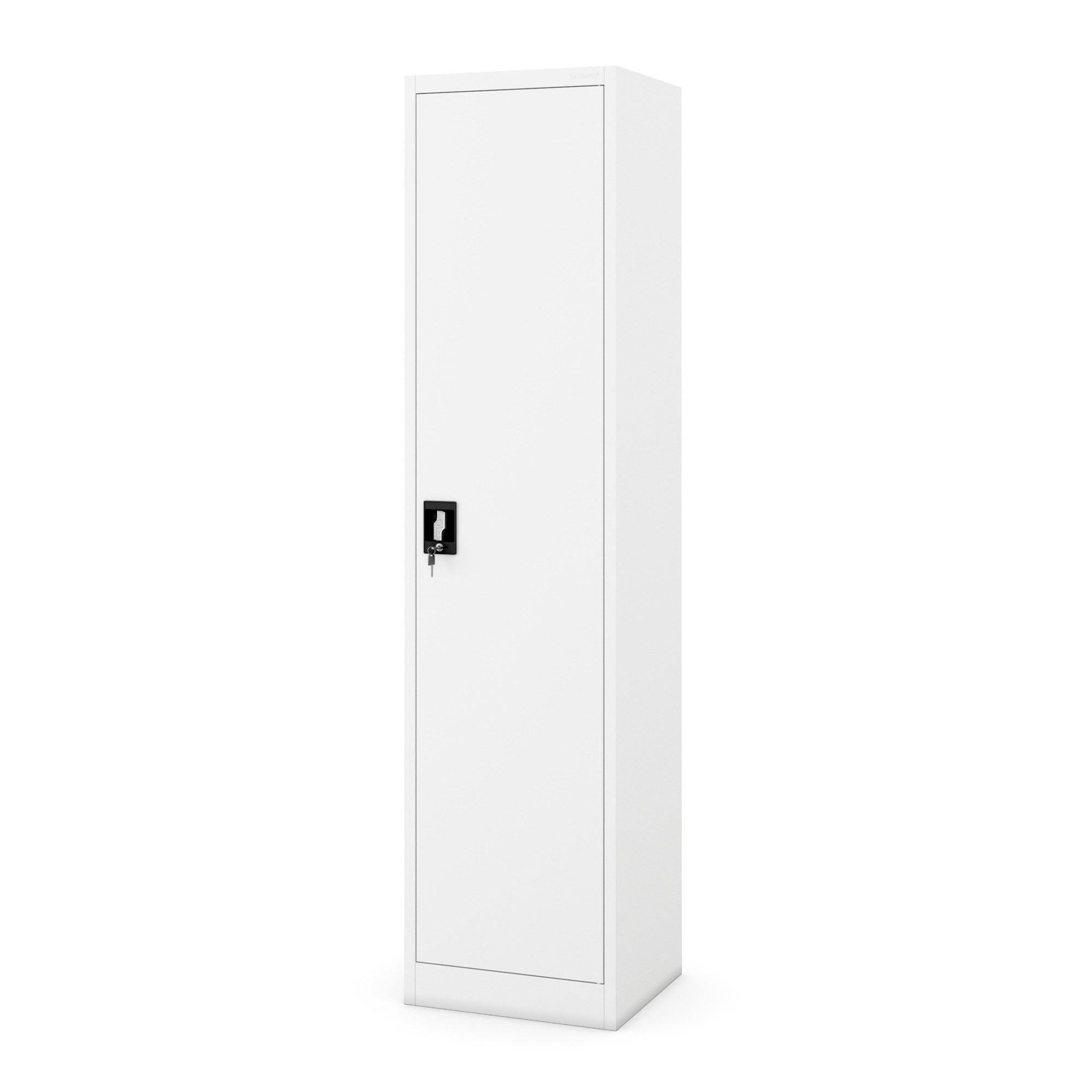 Jan Nowak Aktenschrank Metall Büroschrank abschließbar 45 cm ALEX 4 Böden Stahl schmal (Aktenschrank Ordnerschrank Büro Kanzlei Praxis platzsparend, Stahl 0,6 mm 185 x 45 x 40 cm Wandmontage 2 Schlüssel robust) Schloss langlebig pulverbeschichtet 13 Farben