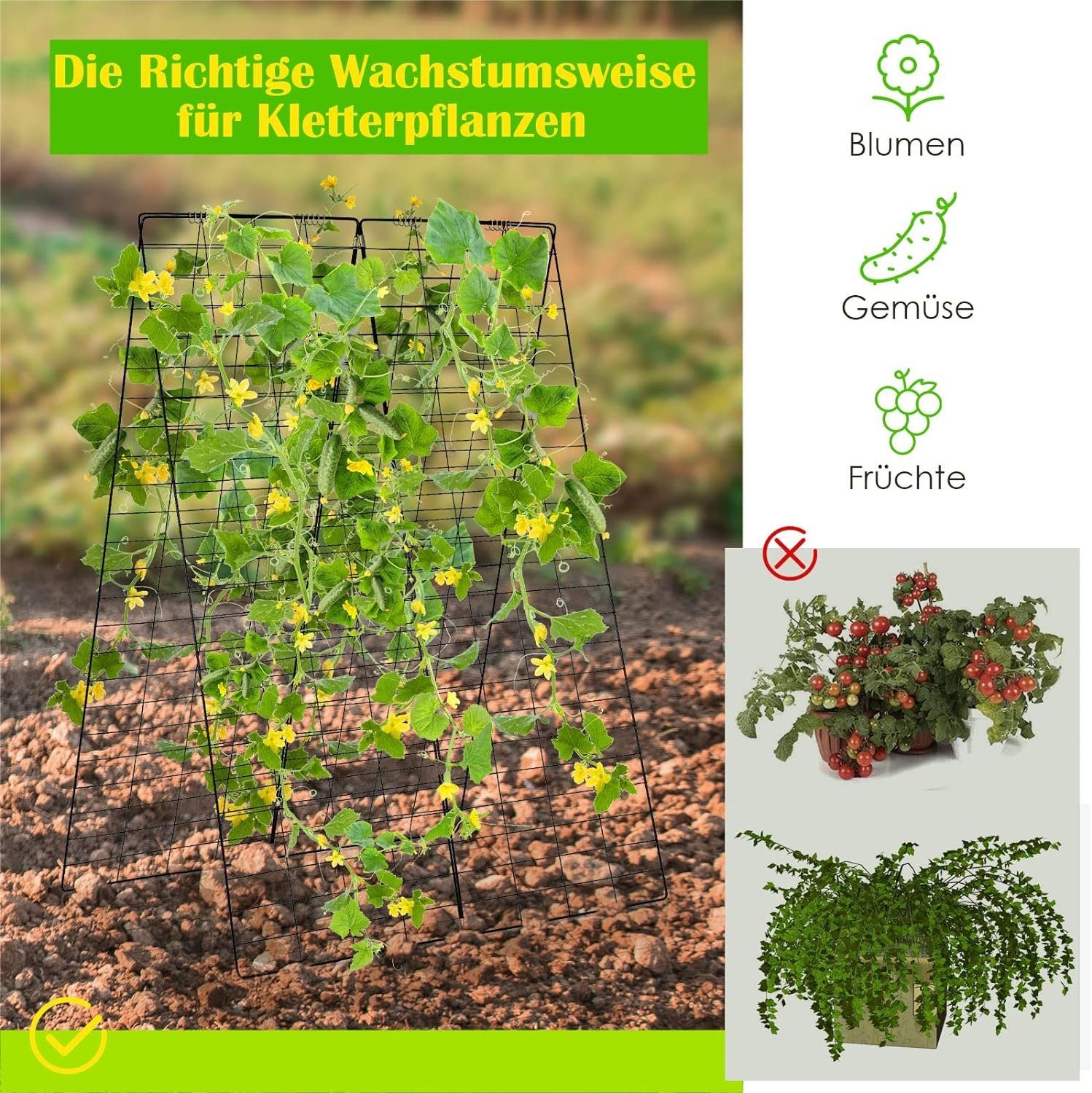 KOMFOTTEU Rankgitter Gurkenspaliere, 2 St., für günstig online kaufen