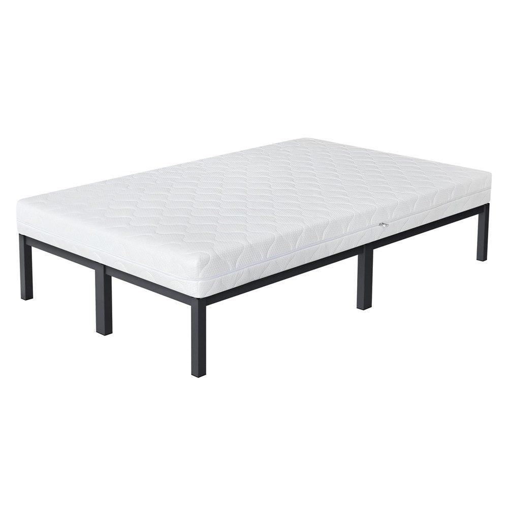 ML-DESIGN Metallbett Bettgestell Bettrahmen Stahlrahmen mit Lattenrost Metallbettrahmen, Einzelbett Paris Einzelbettgestell mit Matratze Gästebett Metall