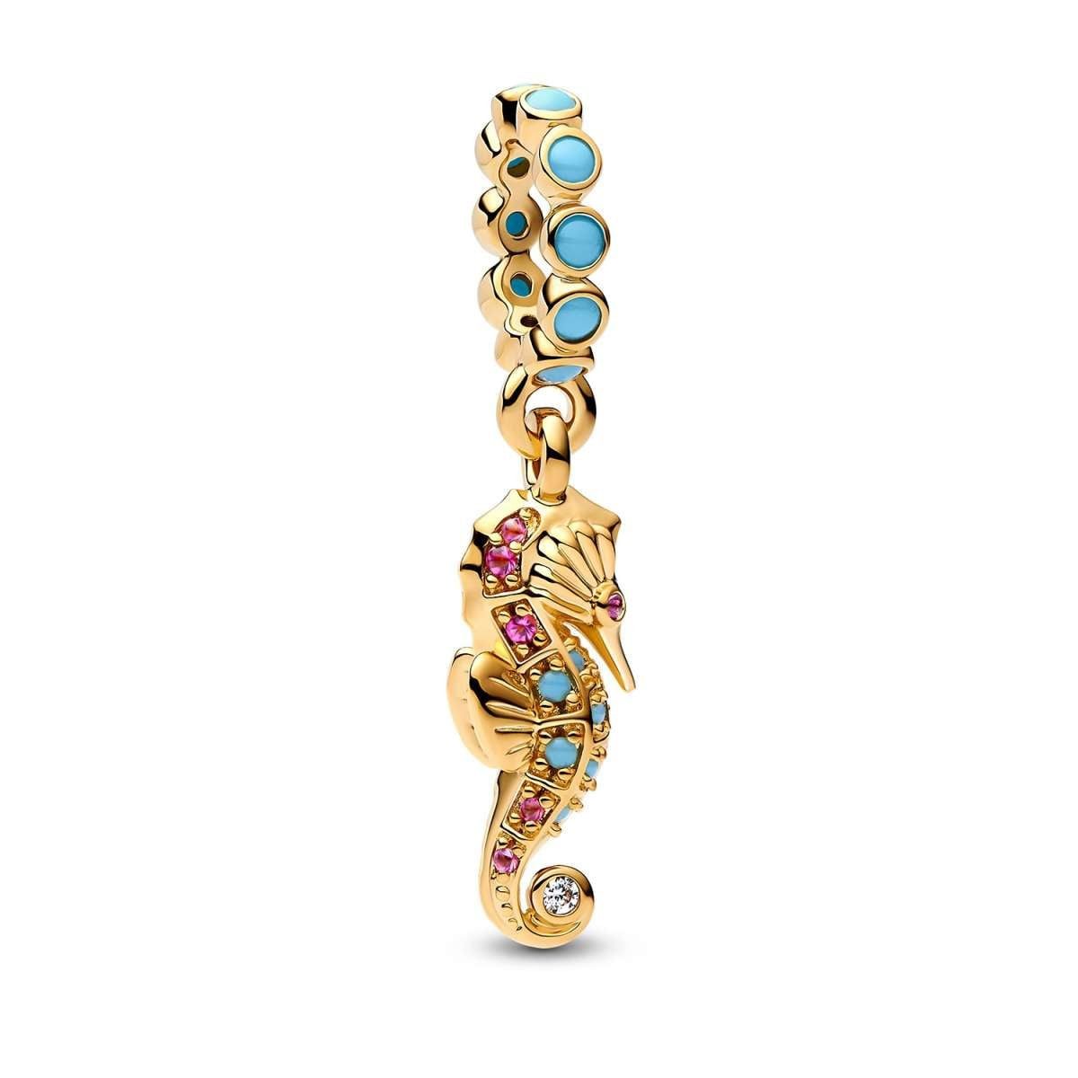 Pandora Charm-Einhänger 763895C01, Anhänger Seepferdchen Goldfarben