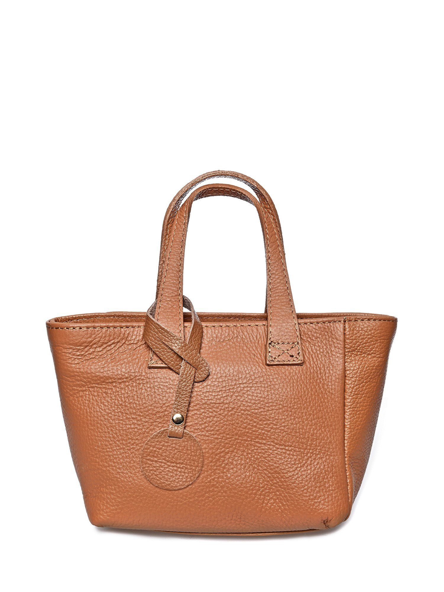 Renata Corsi Umhängetasche, Elegante 100% Leder Handtasche in Cognac mit Rückentasche
