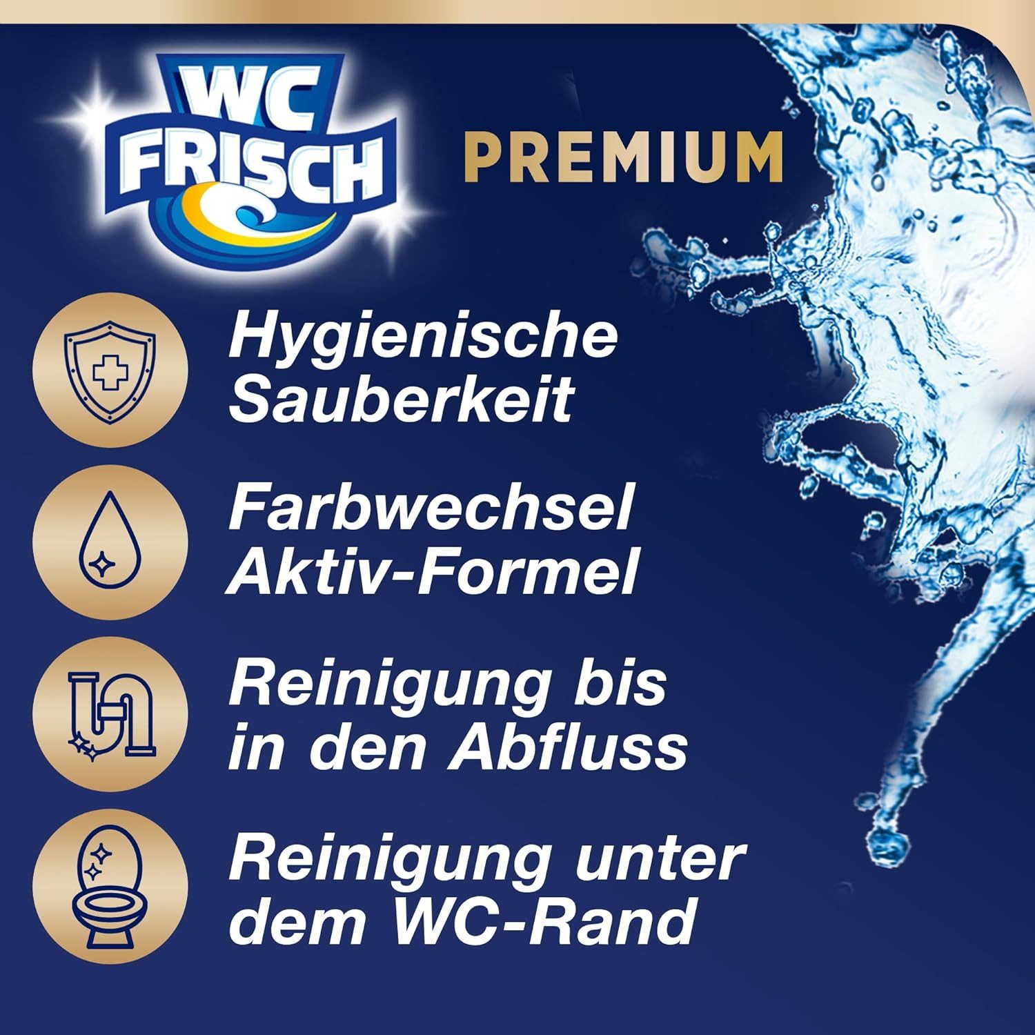 WC Frisch Power Gel Meeresfrische 750 ml WC-Reiniger (1-St. Tiefenreinigung gegen Kalk- & Urinstein)