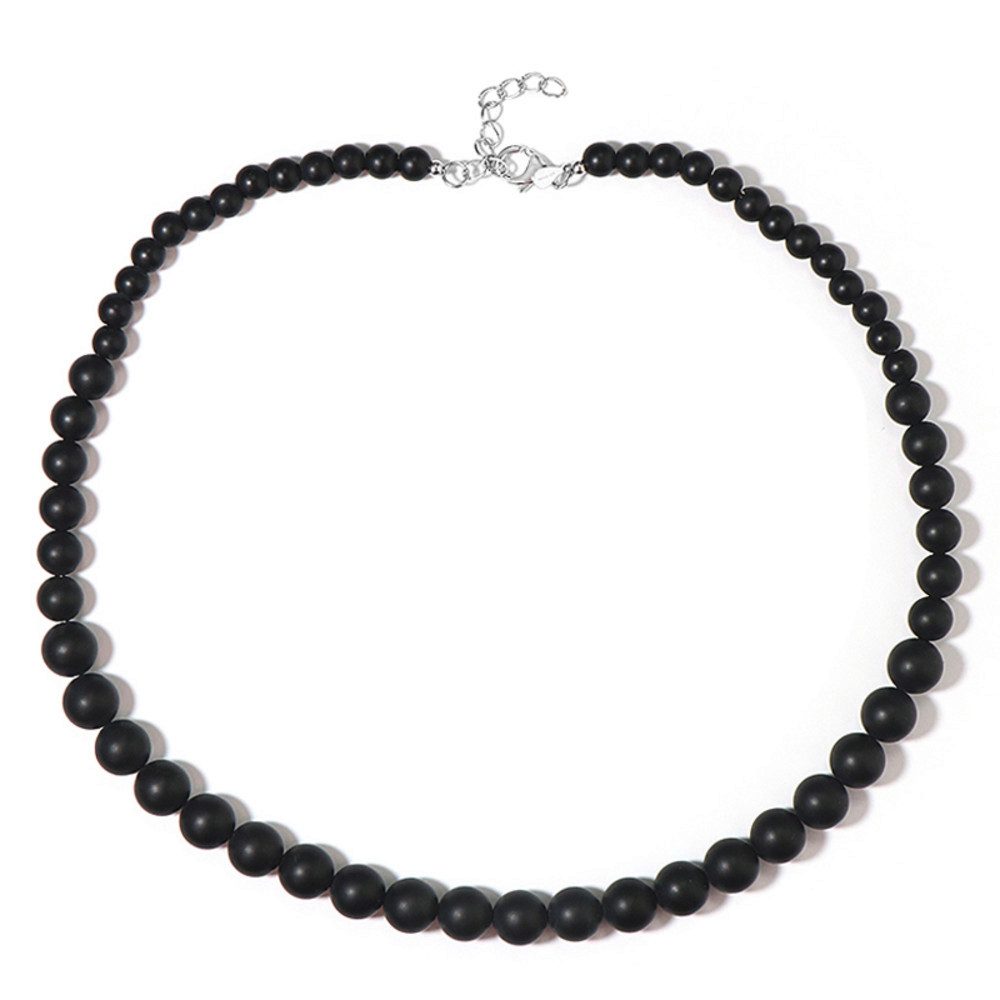 Cavill Silberkette Cavill Silberkette 197,60 ct Lavaperlen 925 Silber 45-49 cm Schwarz (1-tlg)
