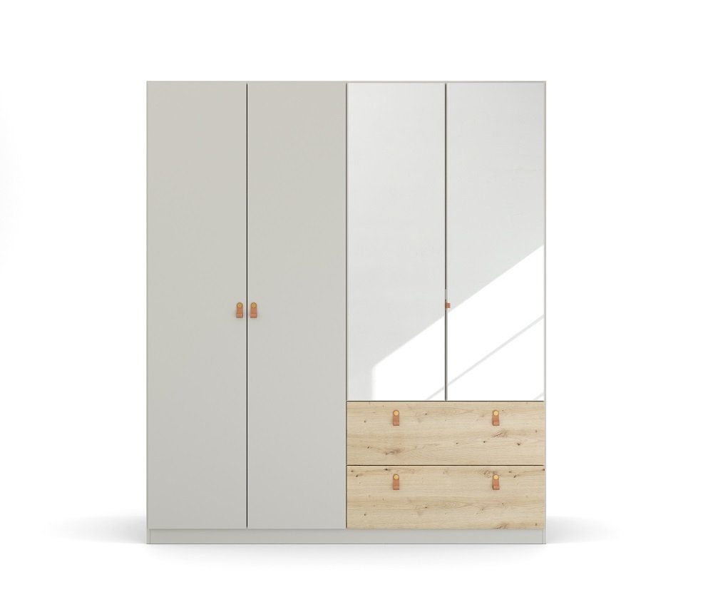 Rauch Möbel Kleiderschrank Kleiderschrank Drehtürenschrank Quadra-Spin, mit Spiegel & Schubkäste