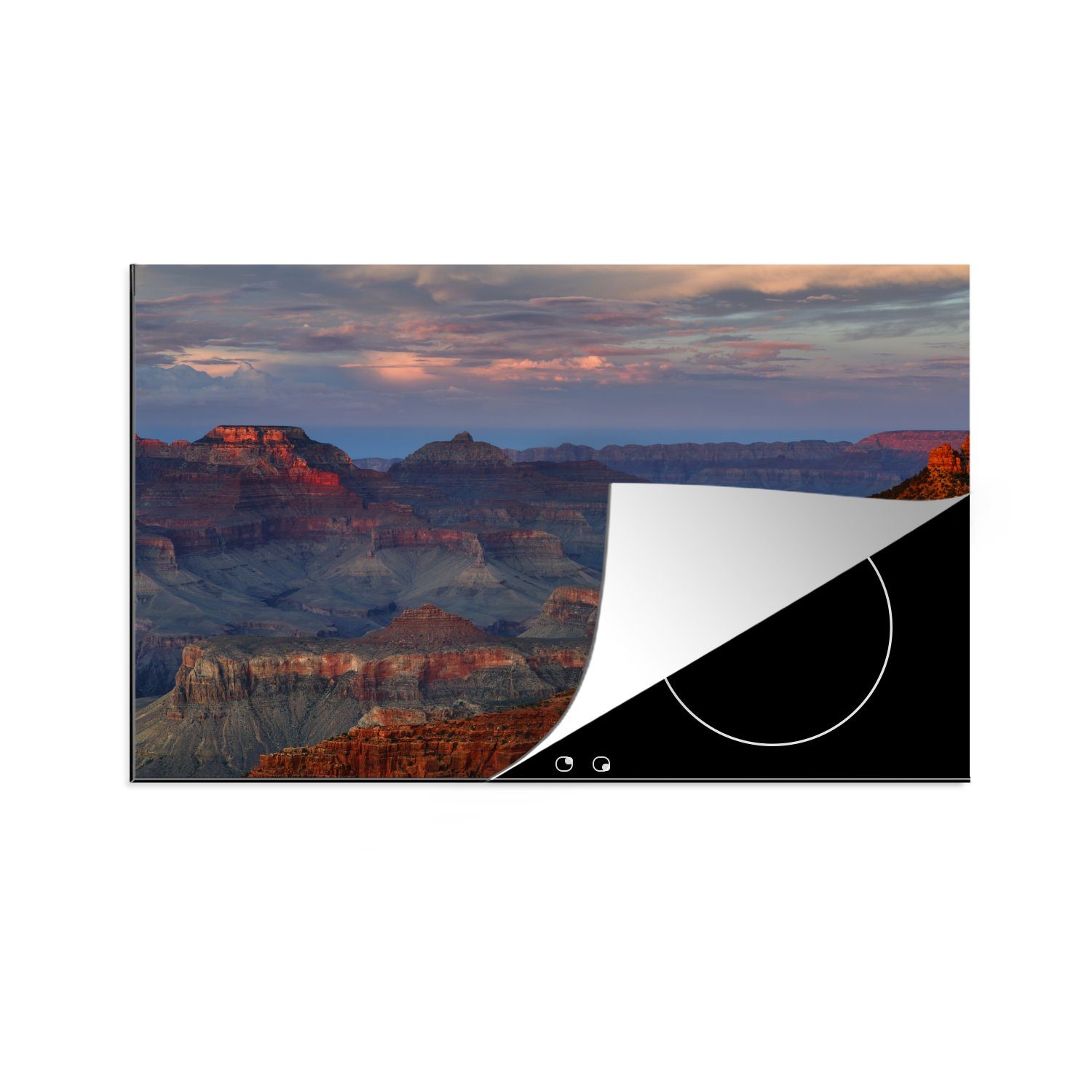 MuchoWow Herdblende-/Abdeckplatte Mather Point Sonnenuntergang Grand Canyon, Vinyl, (1 tlg), 81x52 cm, Induktionskochfeld Schutz für die küche, Ceranfeldabdeckung