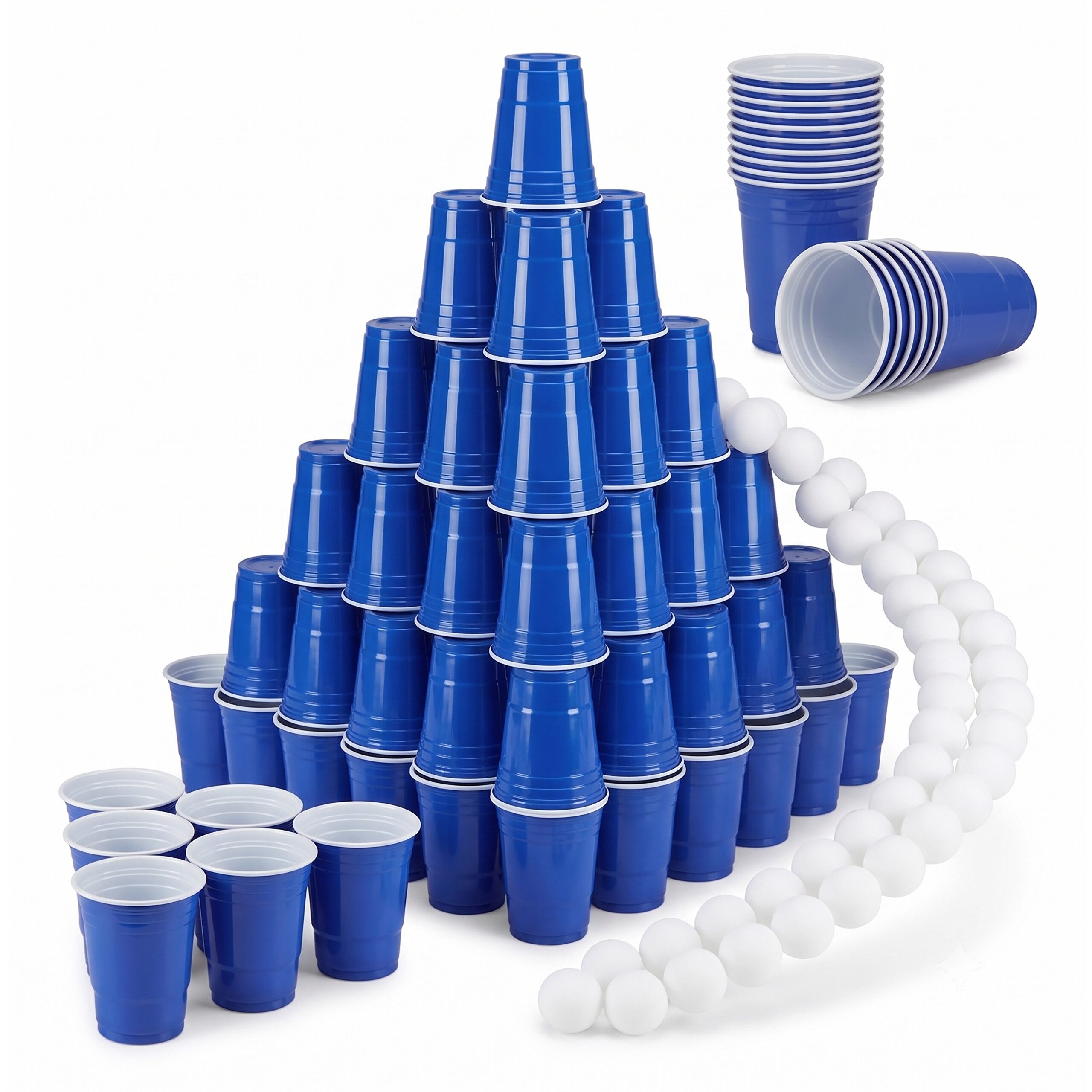 relaxdays Tischtennisball Beer Pong Set
