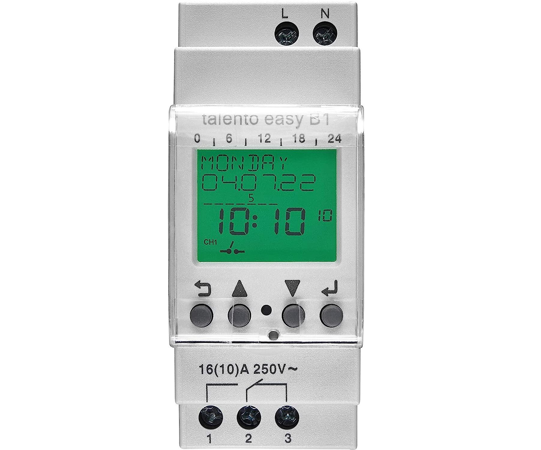 Grässlin Zeitschaltuhr talento Easy B1, digitale Zeitschaltuhr I Jahresprogramm I 1-Kanal I 50 Speicherplätze