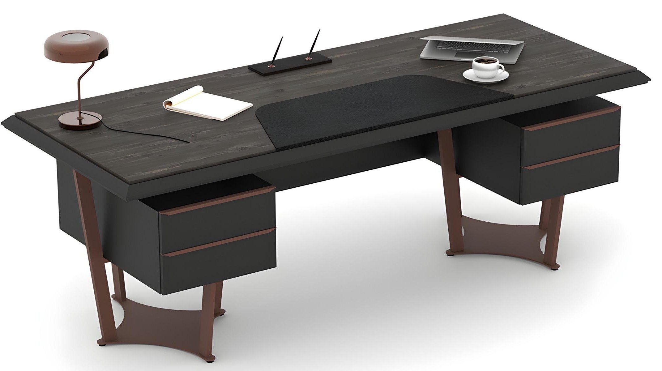 Xlmoebel Schreibtisch XLMOEBEL Arbeitstisch mit Schubladen in elegantem Grauton (1-St., Arbeitstisch mit Schubladen), Made in Europa
