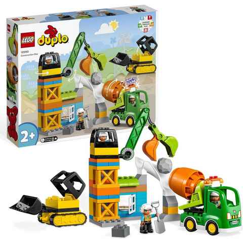 LEGO® Konstruktionsspielsteine Baustelle mit Baufahrzeugen (10990), LEGO® DUPLO Town, (61 St), mit Licht und Sound; Made in Europe