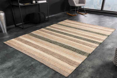 Teppich INKA 230x160cm beige braun, riess-ambiente, rechteckig, Höhe: 10 mm, Wohnzimmer · Hanf · Handarbeit · Retro Design