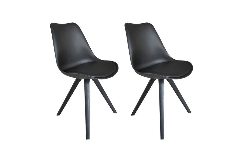 byLIVING Esszimmerstuhl KIRA (2er Set), Sitzschale mit Sitzkissen, in  schwarz, grau oder weiß erhältlich
