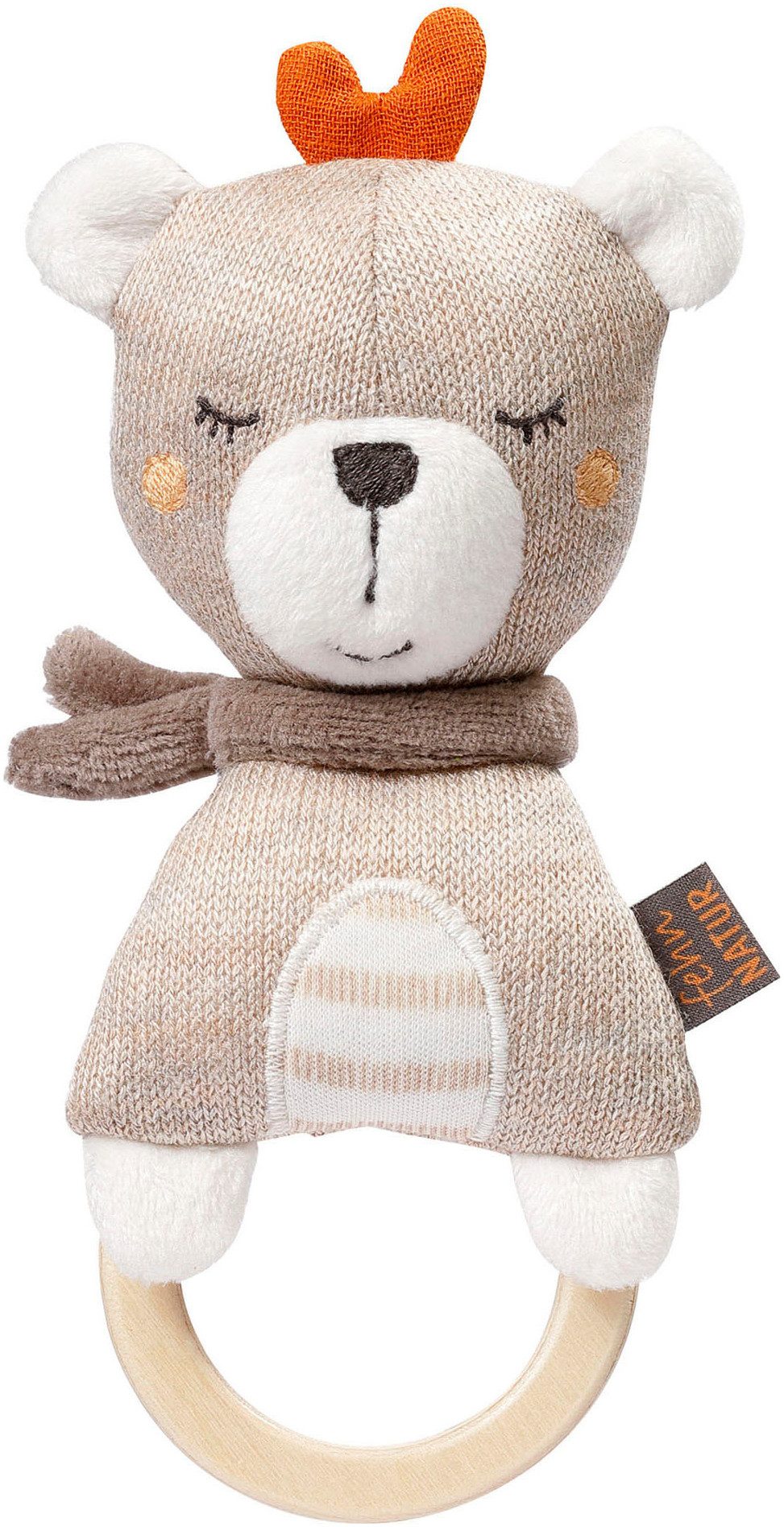 Fehn Greifling fehnNATUR, Holz-Greifling Teddy, mit Holzring