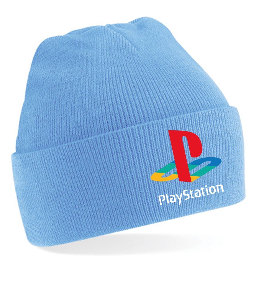 Blondie & Brownie Beanie Unisex Erwachsenen Mütze Playstation Konsole Gaming Hellblau