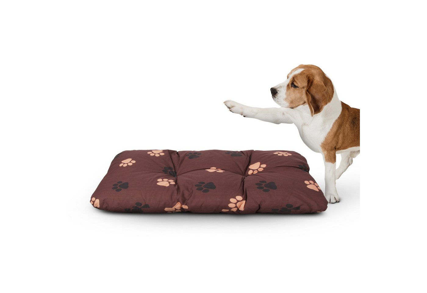 Bestlivings Tierkissen mit Pfoten Kassettensteppung, Polyester, 70x100 cm (große Hunde), kuschelweich, 40°C waschbar