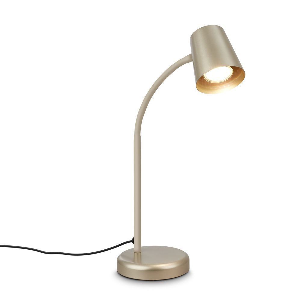 Briloner Leuchten Tischleuchte Tischleuchte Schwenkbar Kabelschalter GU10, ohne Leuchtmittel, Abhängig vom Leuchtmittel - Warmweiß / Neutralweiß / Kaltweiß, 24,5x38,5 cm, Büro, Wohnzimmer, Schlafzimmer