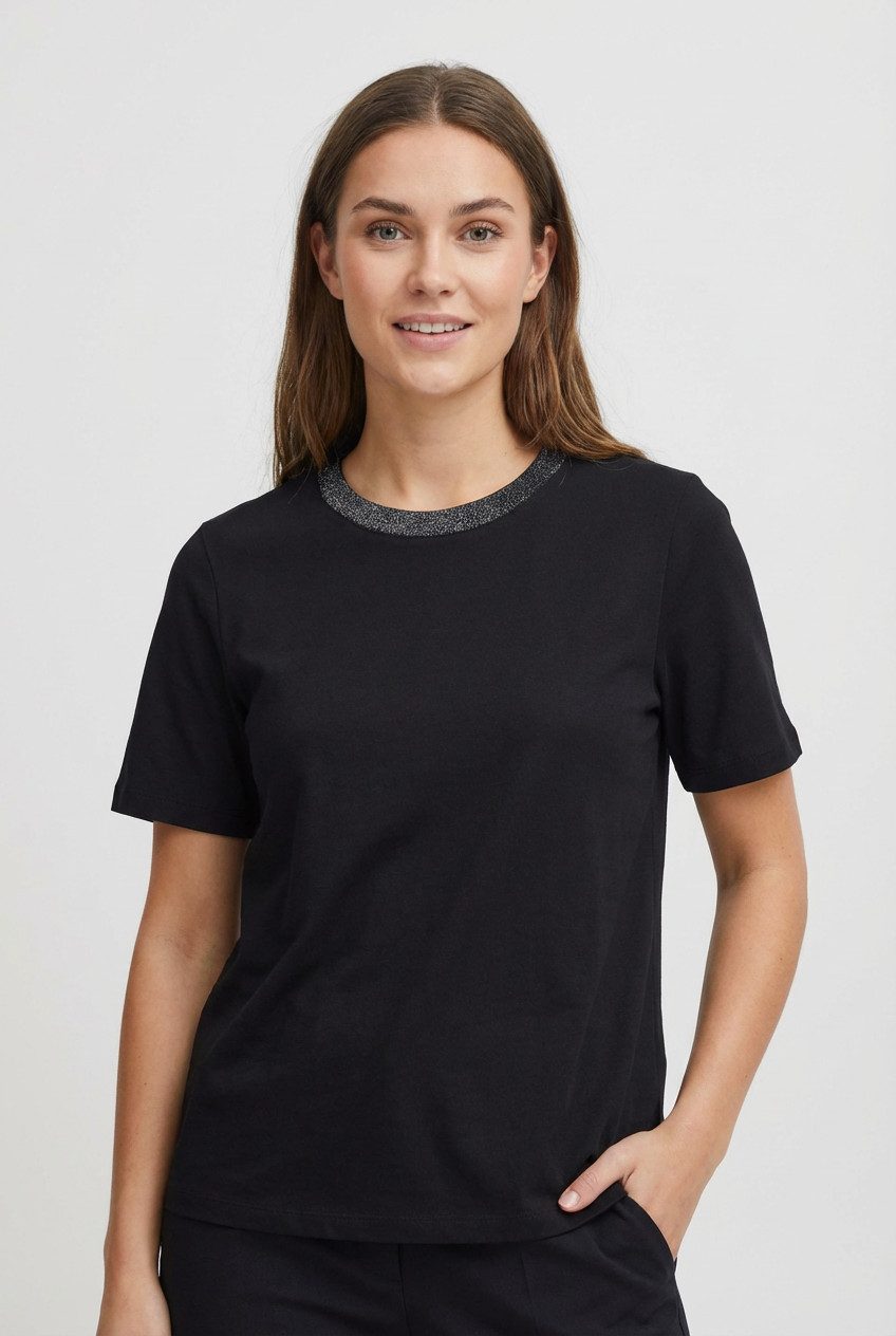 pieces Kurzarmshirt PCRIA SS LUREX NECK TEE JRS NOOS BC mit Glitzerdetail günstig online kaufen