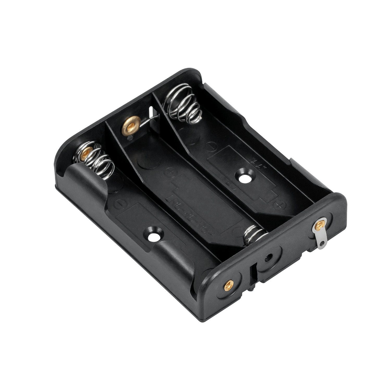 Lechpol Batteriebox, Batteriefachkorb 3x R6 AA quadratisch schwarz