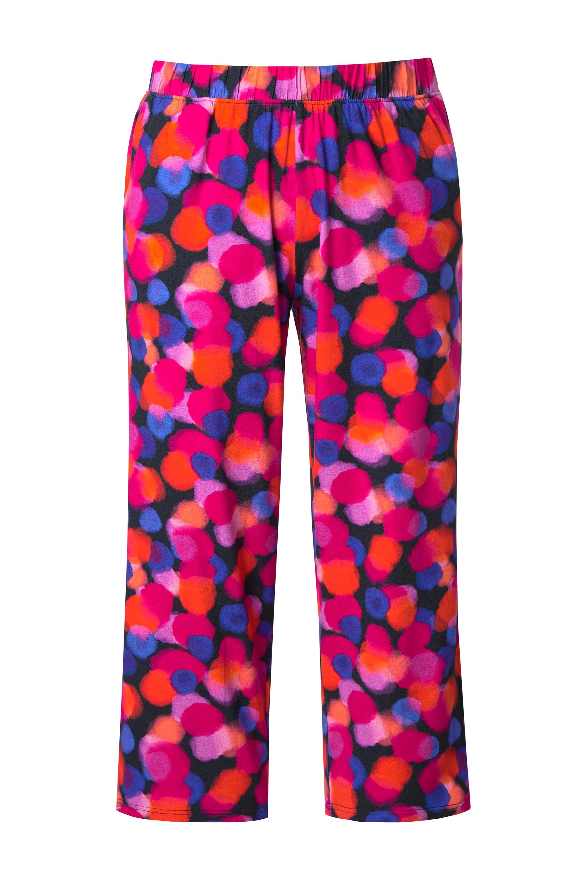 Ulla Popken Schlupfhose 7/8-Jerseyhose Punkte weites Bein Elastikbund günstig online kaufen