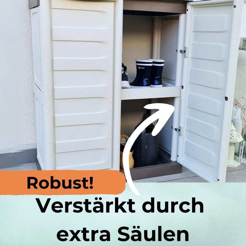 GarPet Garten-Geräteschrank Gartenschrank Kunststoff Geräteschrank Wetterfest Wasserdicht